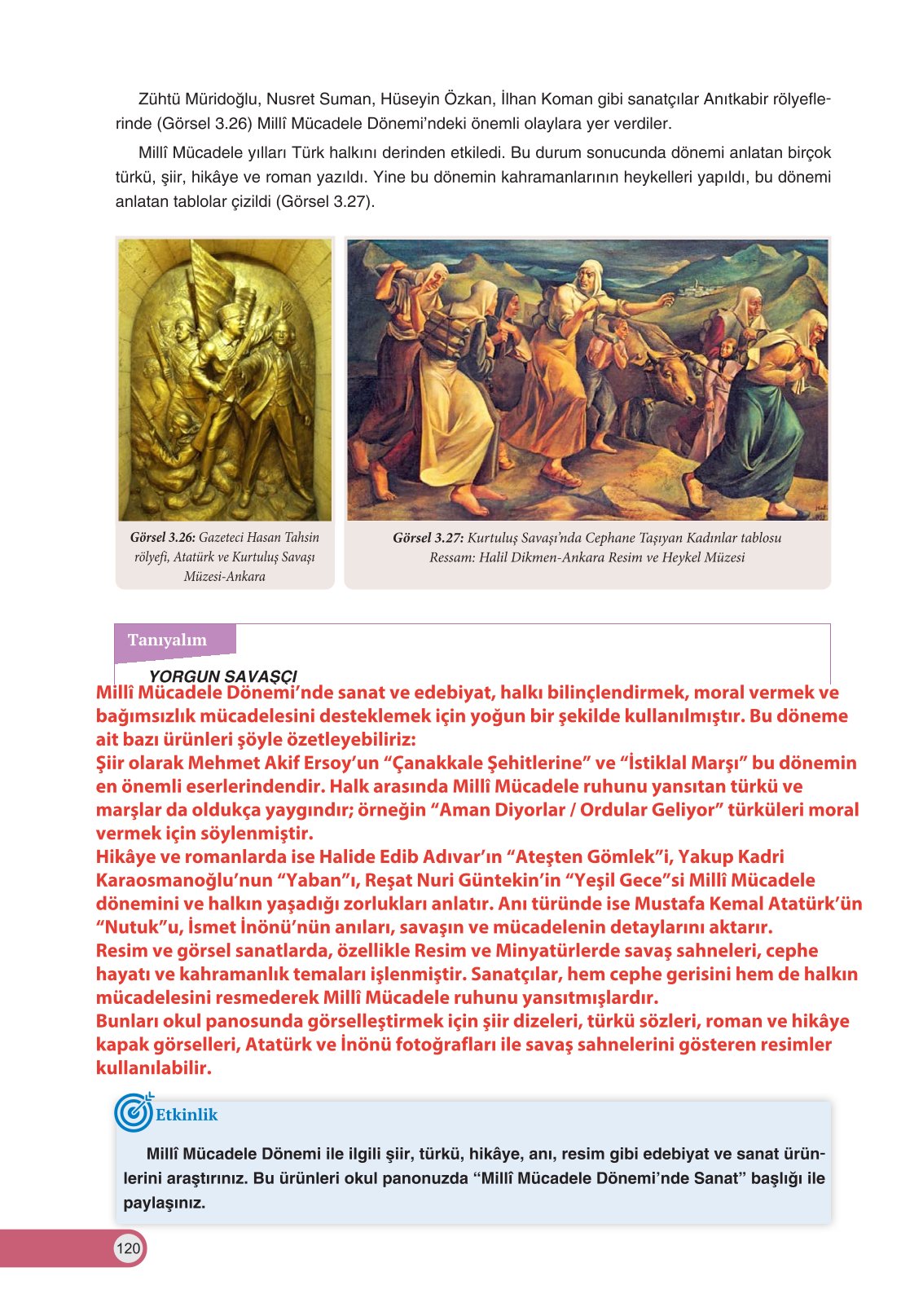 8. Sınıf İnkılap Tarihi Ve Atatürkçülük Ders Kitabı Ders Destek Yayınları Sayfa 120 Cevapları