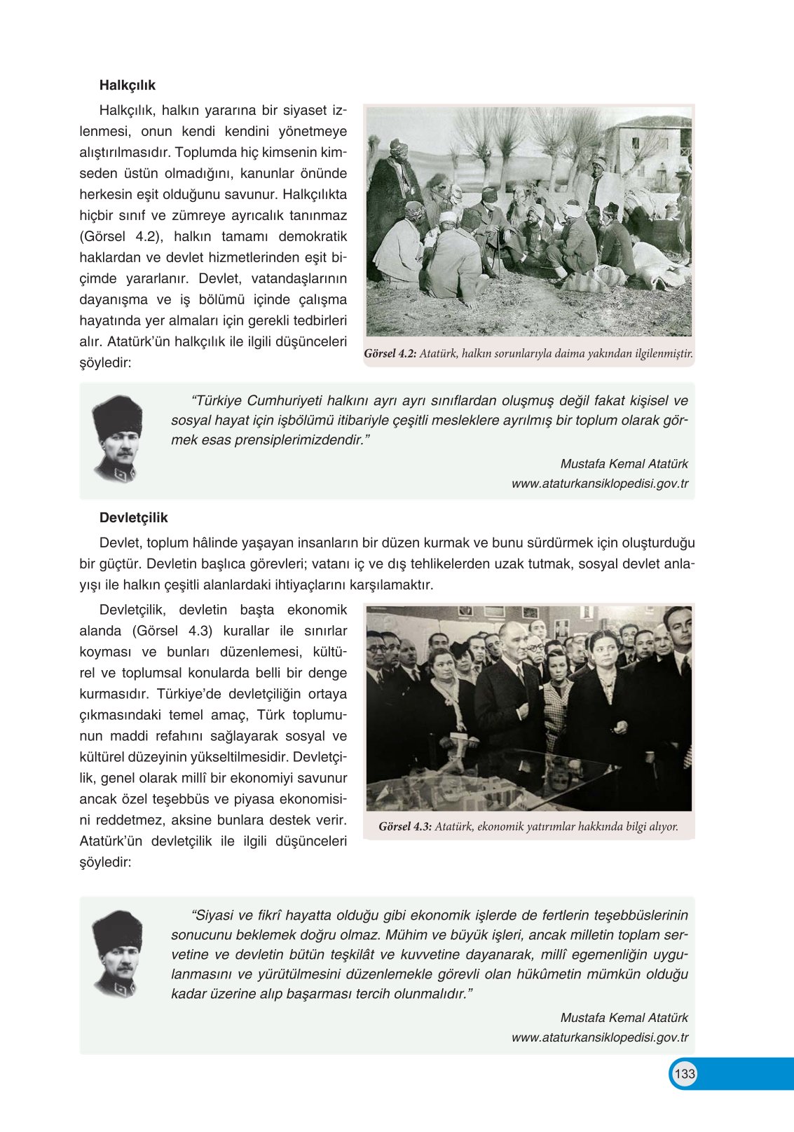 8. Sınıf İnkılap Tarihi Ve Atatürkçülük Ders Kitabı Ders Destek Yayınları Sayfa 133 Cevapları
