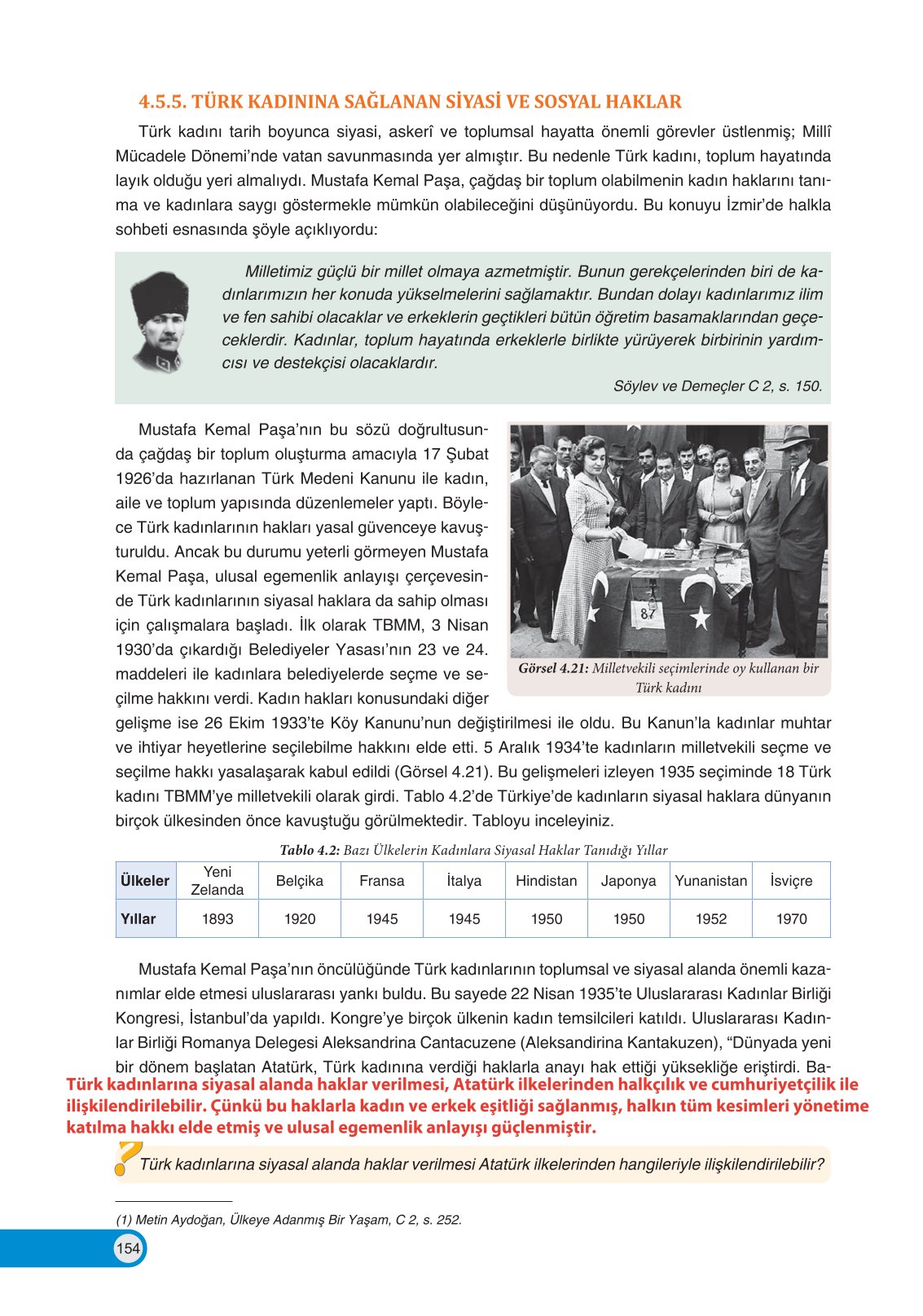 8. Sınıf İnkılap Tarihi Ve Atatürkçülük Ders Kitabı Ders Destek Yayınları Sayfa 154 Cevapları 8. Sınıf İnkılap Tarihi Ve Atatürkçülük Ders Kitabı Ders Destek Yayınları Sayfa 154 Cevapları