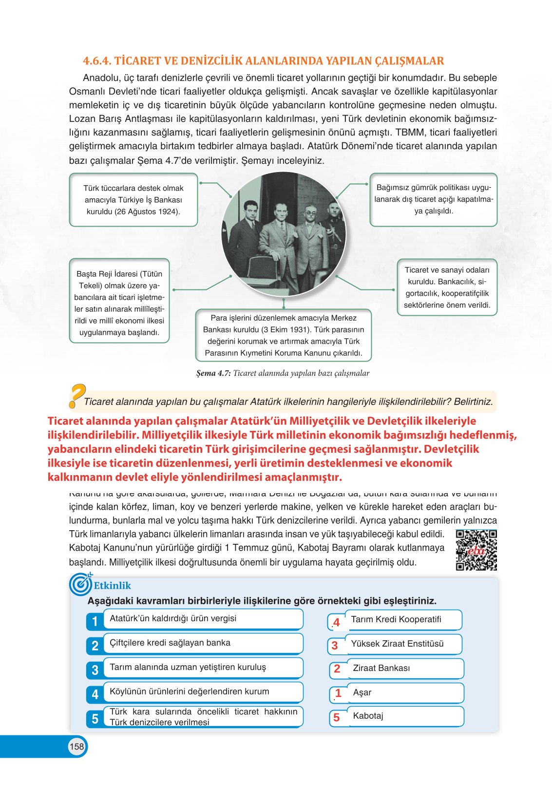 8. Sınıf İnkılap Tarihi Ve Atatürkçülük Ders Kitabı Ders Destek Yayınları Sayfa 158 Cevapları