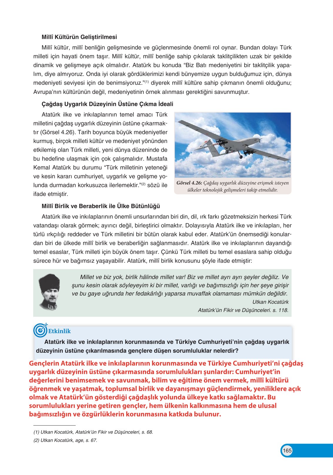 8. Sınıf İnkılap Tarihi Ve Atatürkçülük Ders Kitabı Ders Destek Yayınları Sayfa 165 Cevapları