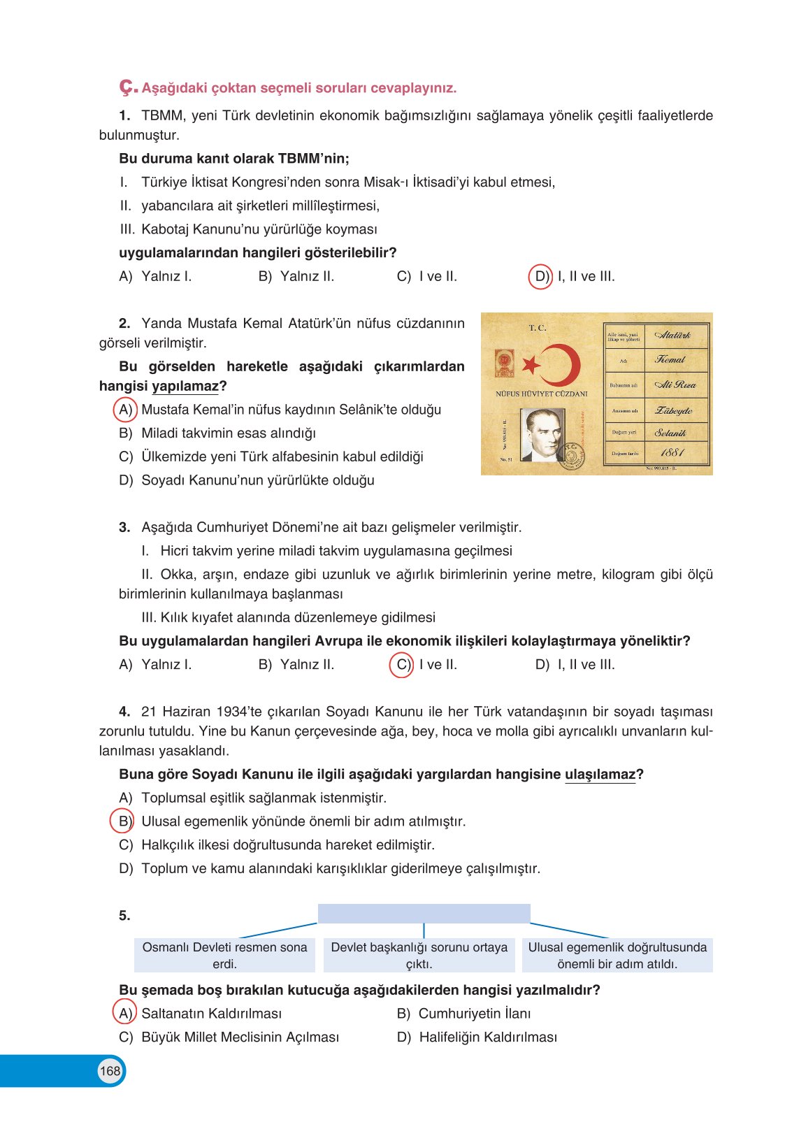8. Sınıf İnkılap Tarihi Ve Atatürkçülük Ders Kitabı Ders Destek Yayınları Sayfa 168 Cevapları 8. Sınıf İnkılap Tarihi Ve Atatürkçülük Ders Kitabı Ders Destek Yayınları Sayfa 168 Cevapları