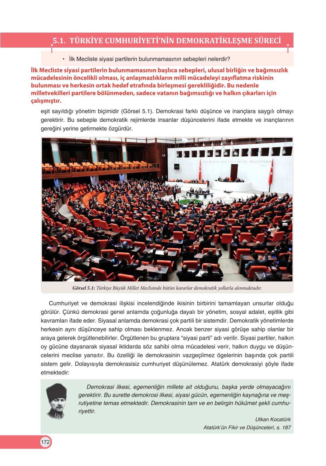 8. Sınıf İnkılap Tarihi Ve Atatürkçülük Ders Kitabı Ders Destek Yayınları Sayfa 172 Cevapları