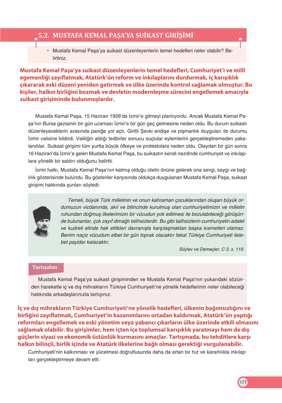 8. Sınıf İnkılap Tarihi Ve Atatürkçülük Ders Kitabı Ders Destek Yayınları Sayfa 177 Cevapları 8. Sınıf İnkılap Tarihi Ve Atatürkçülük Ders Kitabı Ders Destek Yayınları Sayfa 177 Cevapları