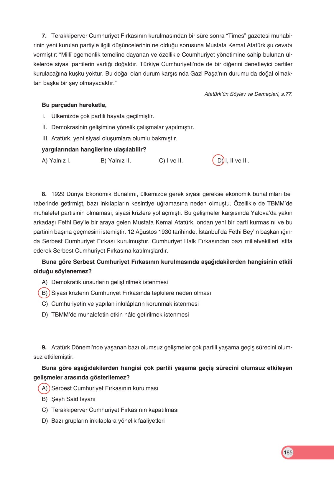 8. Sınıf İnkılap Tarihi Ve Atatürkçülük Ders Kitabı Ders Destek Yayınları Sayfa 185 Cevapları 8. Sınıf İnkılap Tarihi Ve Atatürkçülük Ders Kitabı Ders Destek Yayınları Sayfa 185 Cevapları