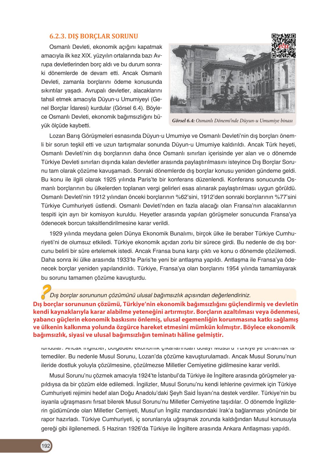 8. Sınıf İnkılap Tarihi Ve Atatürkçülük Ders Kitabı Ders Destek Yayınları Sayfa 192 Cevapları