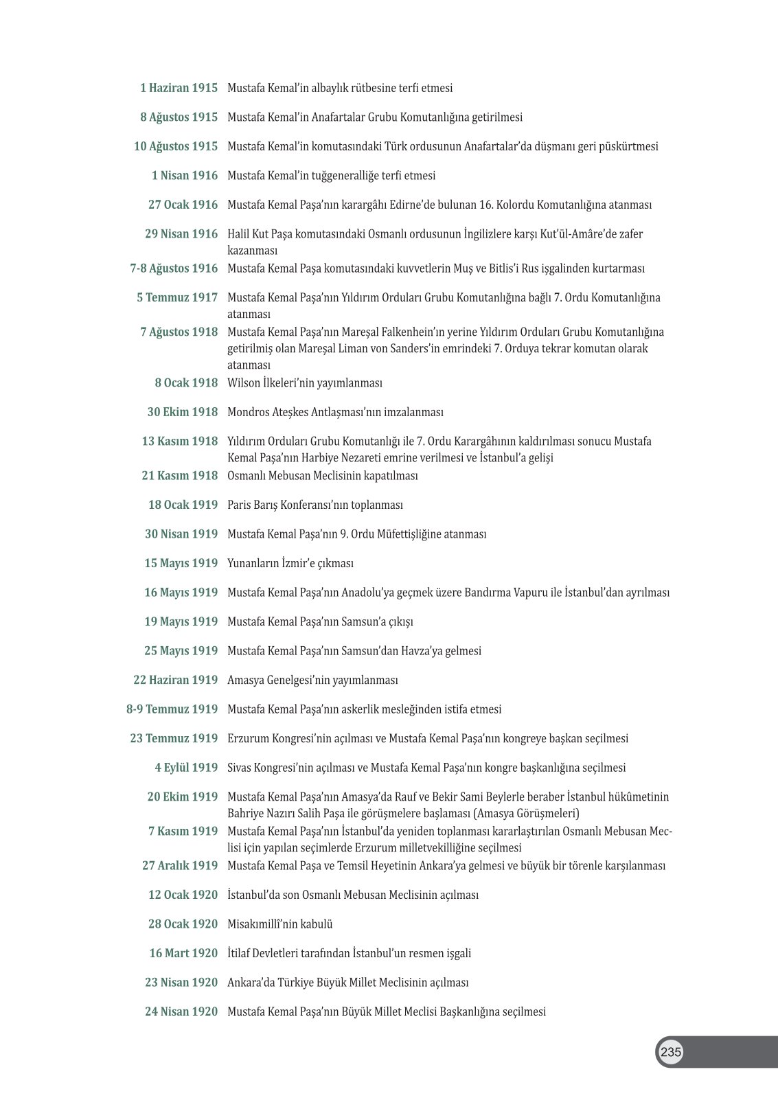 8. Sınıf İnkılap Tarihi Ve Atatürkçülük Ders Kitabı Ders Destek Yayınları Sayfa 235 Cevapları