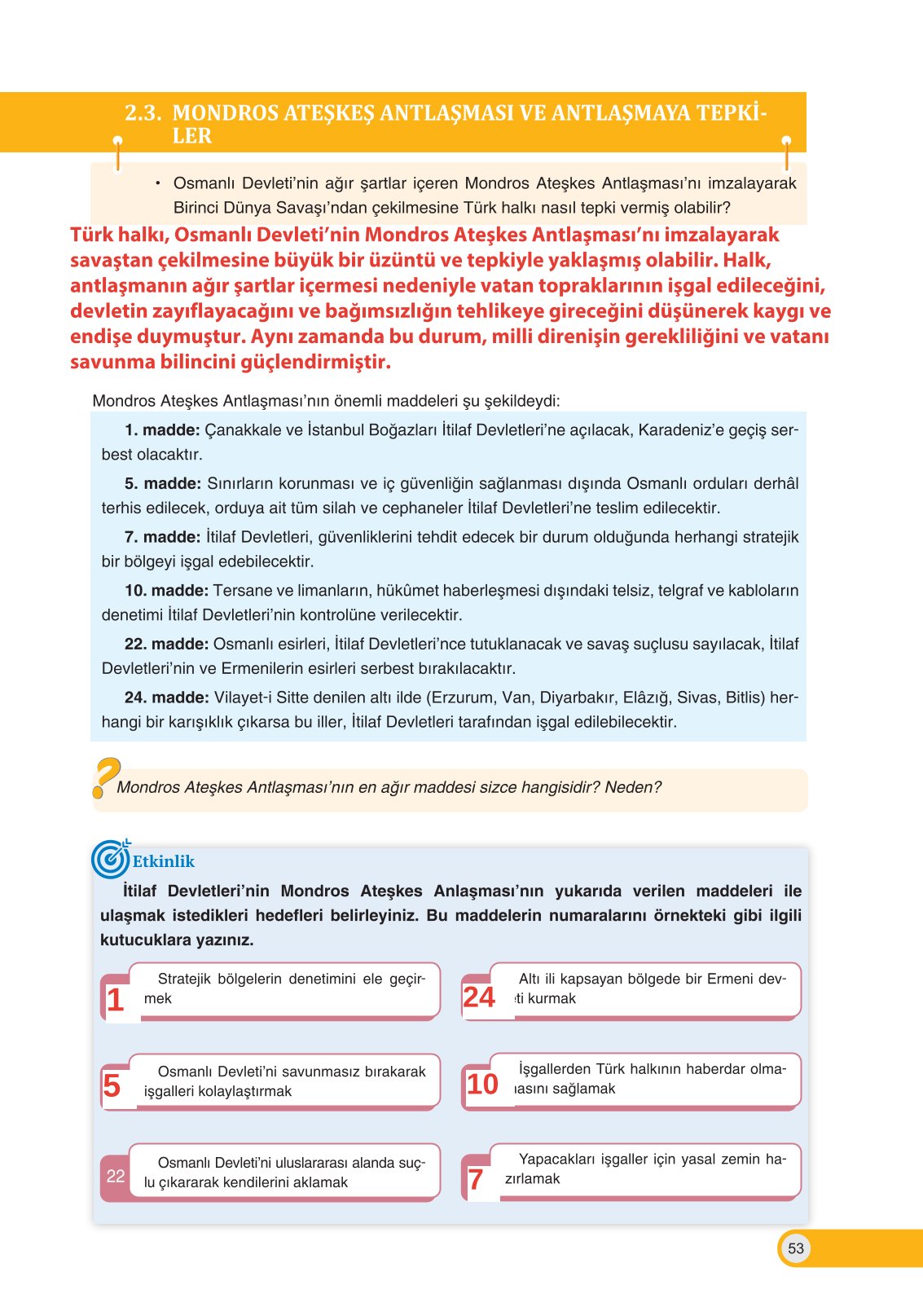8. Sınıf İnkılap Tarihi Ve Atatürkçülük Ders Kitabı Ders Destek Yayınları Sayfa 53 Cevapları 8. Sınıf İnkılap Tarihi Ve Atatürkçülük Ders Kitabı Ders Destek Yayınları Sayfa 53 Cevapları