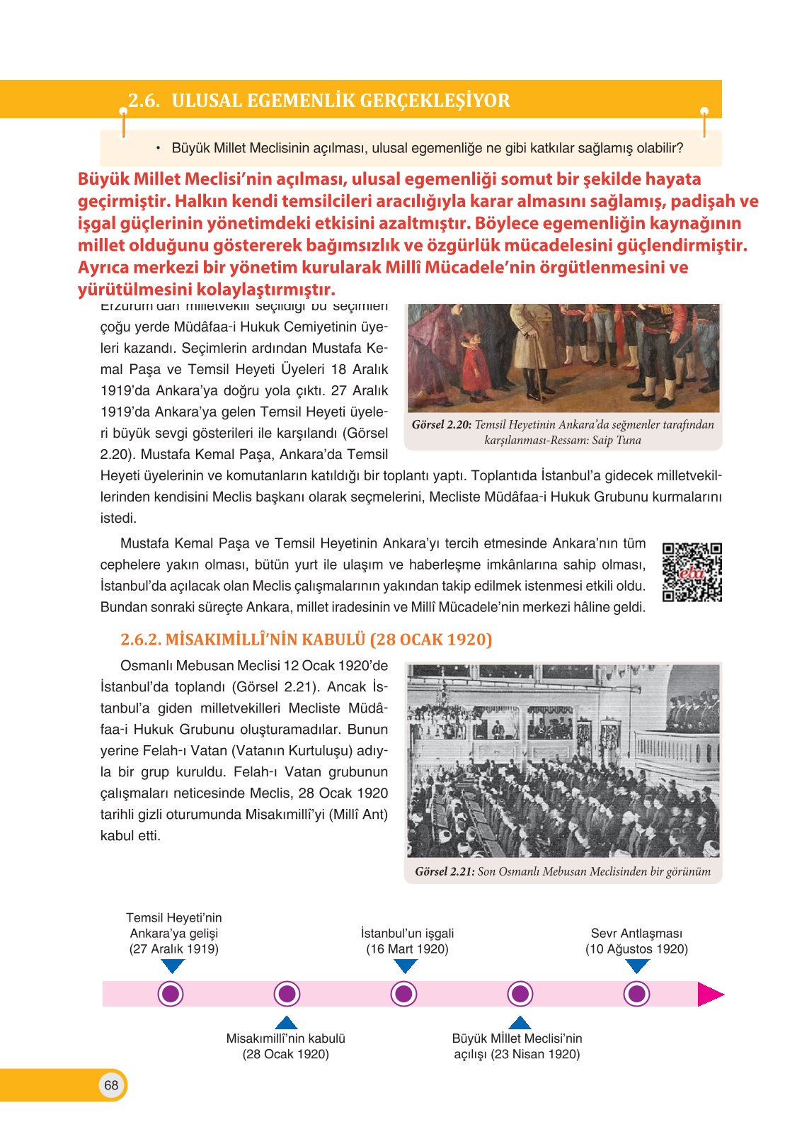 8. Sınıf İnkılap Tarihi Ve Atatürkçülük Ders Kitabı Ders Destek Yayınları Sayfa 68 Cevapları