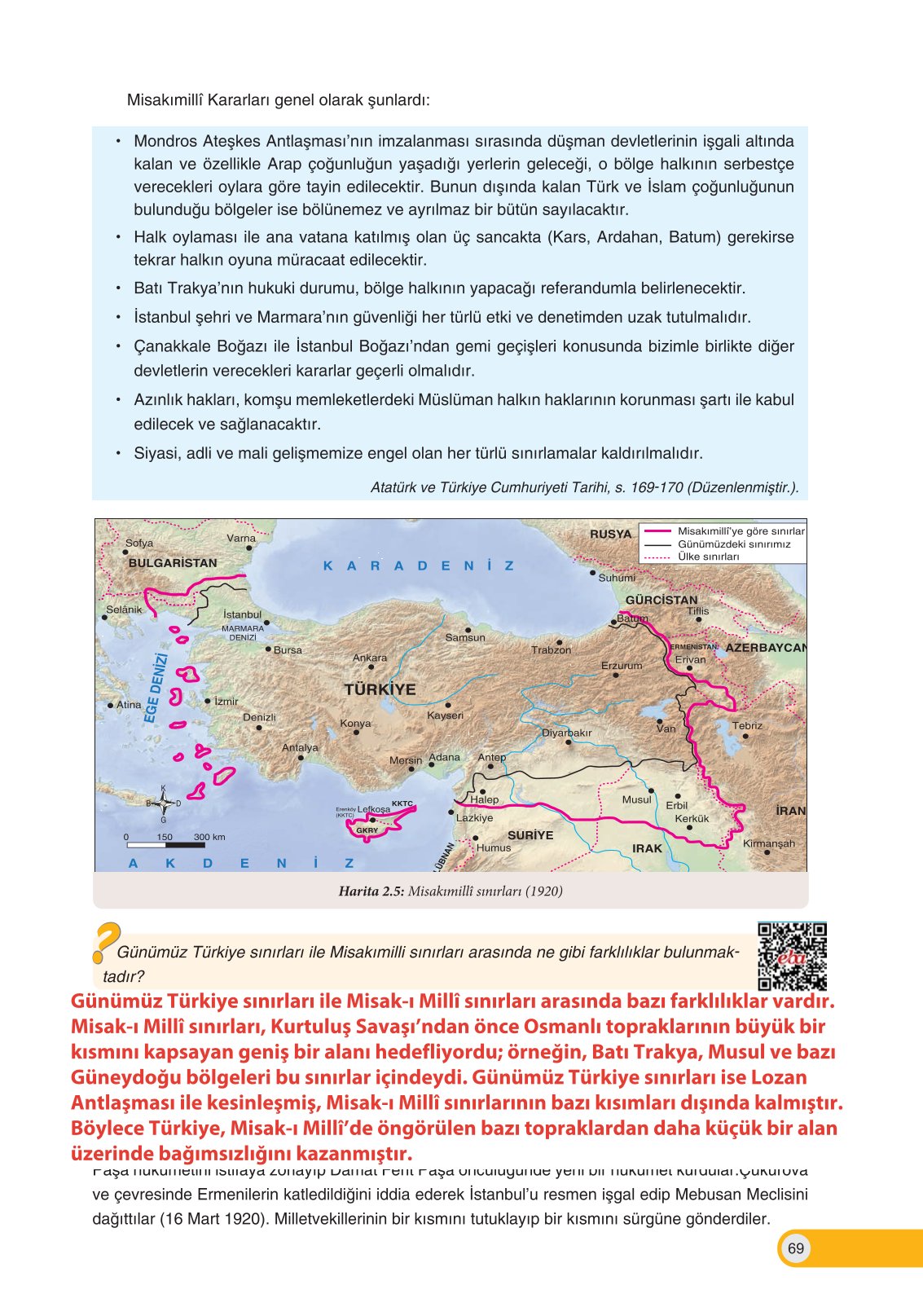 8. Sınıf İnkılap Tarihi Ve Atatürkçülük Ders Kitabı Ders Destek Yayınları Sayfa 69 Cevapları