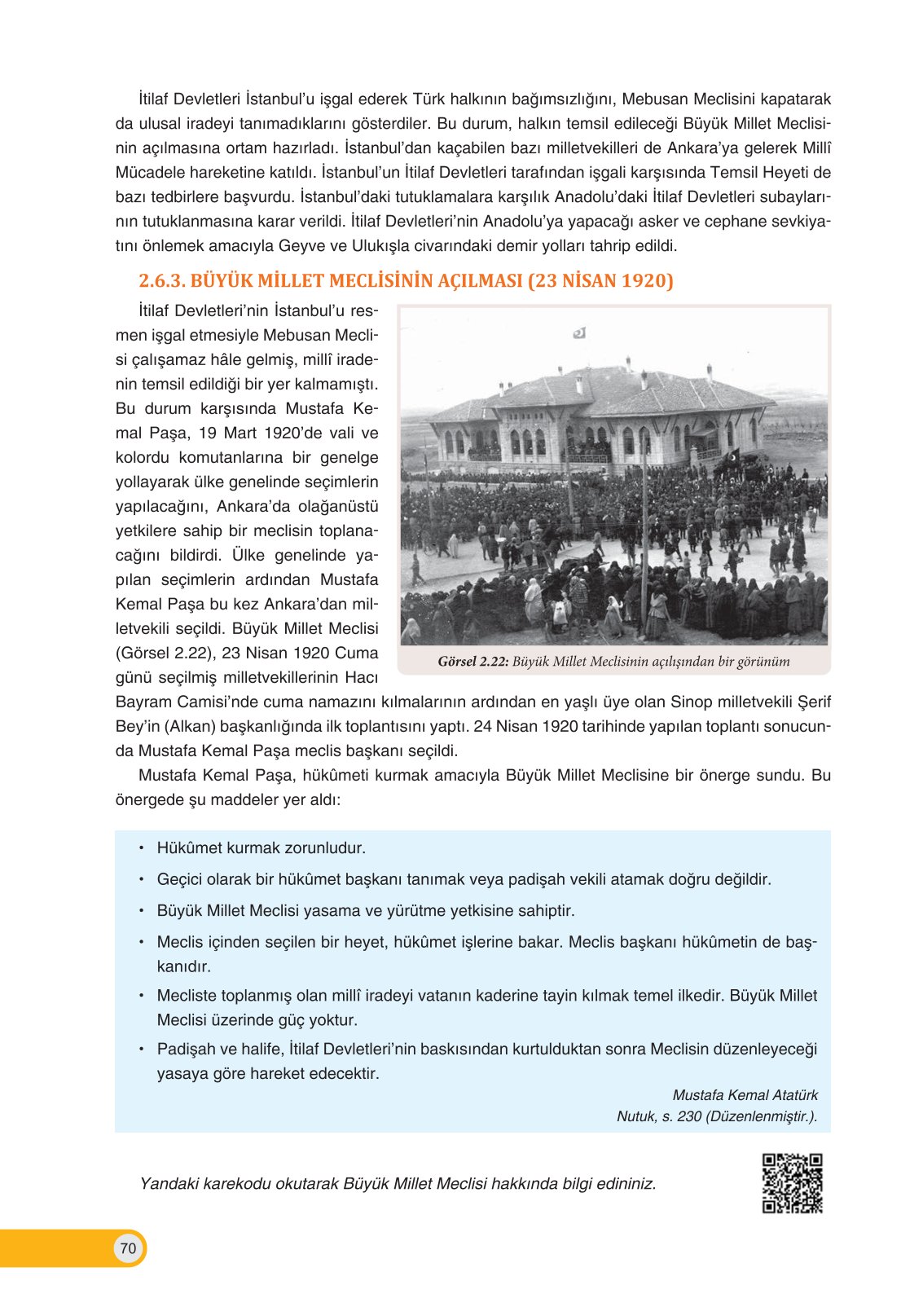 8. Sınıf İnkılap Tarihi Ve Atatürkçülük Ders Kitabı Ders Destek Yayınları Sayfa 70 Cevapları