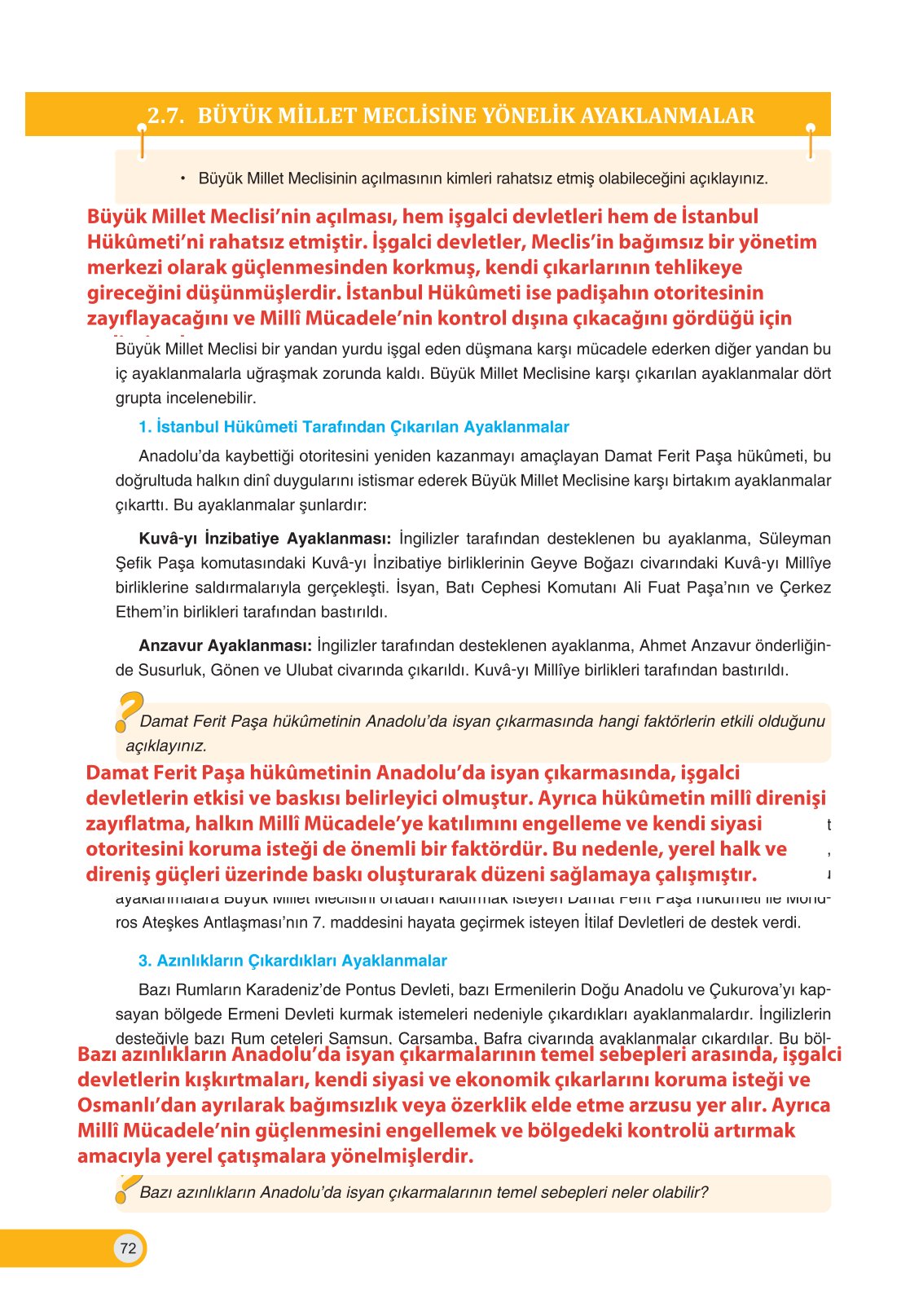 8. Sınıf İnkılap Tarihi Ve Atatürkçülük Ders Kitabı Ders Destek Yayınları Sayfa 72 Cevapları 8. Sınıf İnkılap Tarihi Ve Atatürkçülük Ders Kitabı Ders Destek Yayınları Sayfa 72 Cevapları