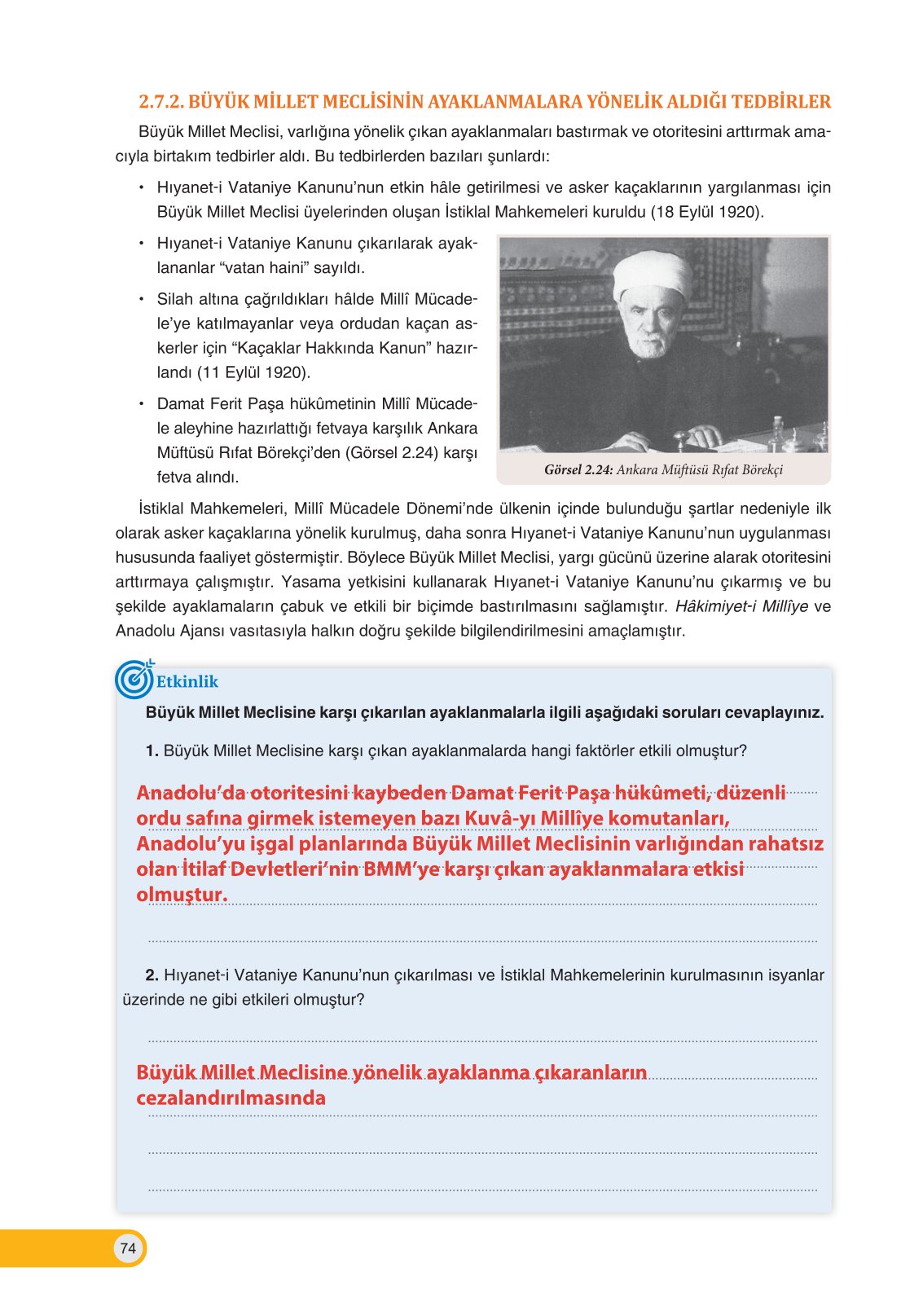 8. Sınıf İnkılap Tarihi Ve Atatürkçülük Ders Kitabı Ders Destek Yayınları Sayfa 74 Cevapları 8. Sınıf İnkılap Tarihi Ve Atatürkçülük Ders Kitabı Ders Destek Yayınları Sayfa 74 Cevapları