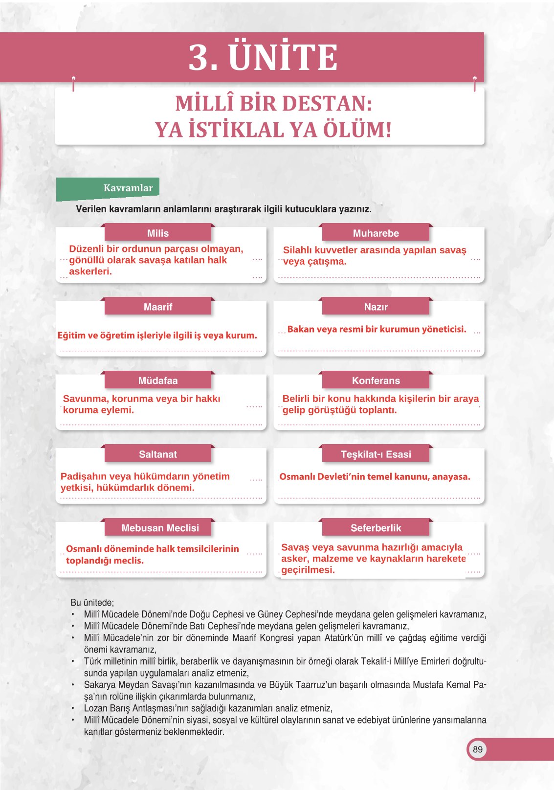 8. Sınıf İnkılap Tarihi Ve Atatürkçülük Ders Kitabı Ders Destek Yayınları Sayfa 89 Cevapları