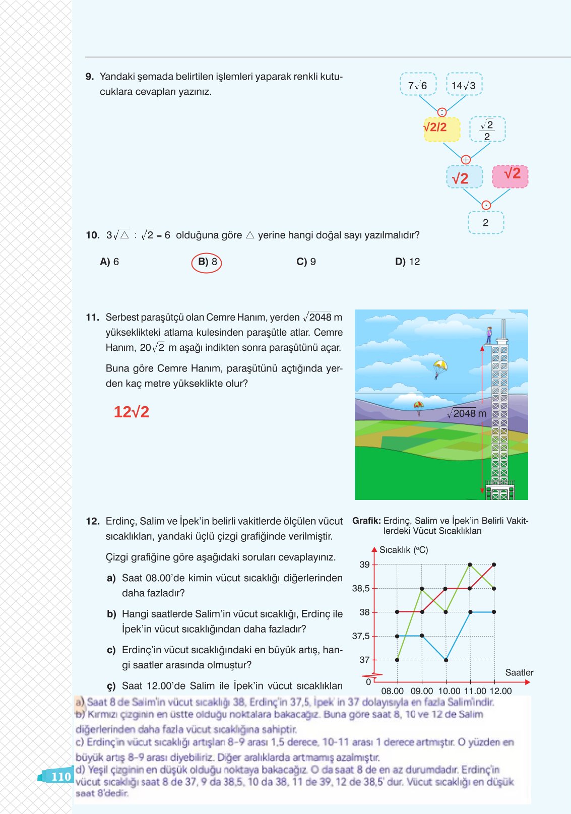 8. Sınıf Matematik Ders Kitabı Sonuç Yayınları Sayfa 110 Cevapları