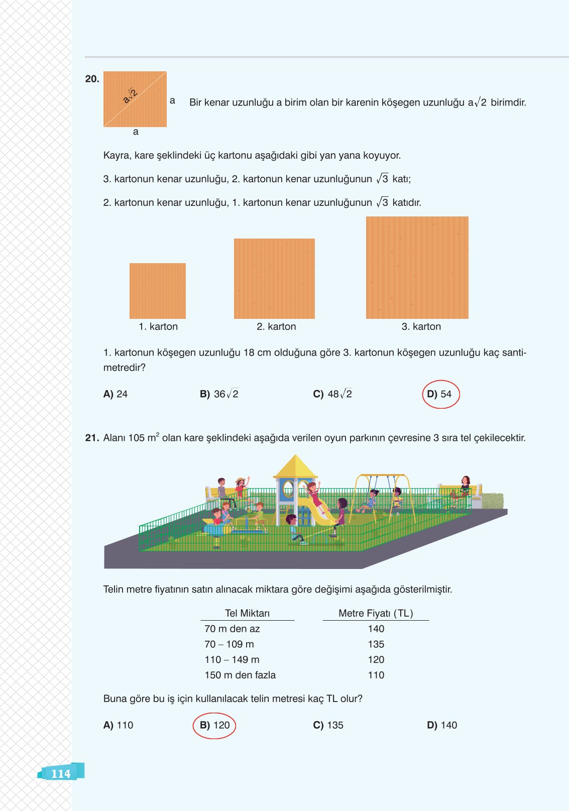 8. Sınıf Matematik Ders Kitabı Sonuç Yayınları Sayfa 114 Cevapları 8. Sınıf Matematik Ders Kitabı Sonuç Yayınları Sayfa 114 Cevapları