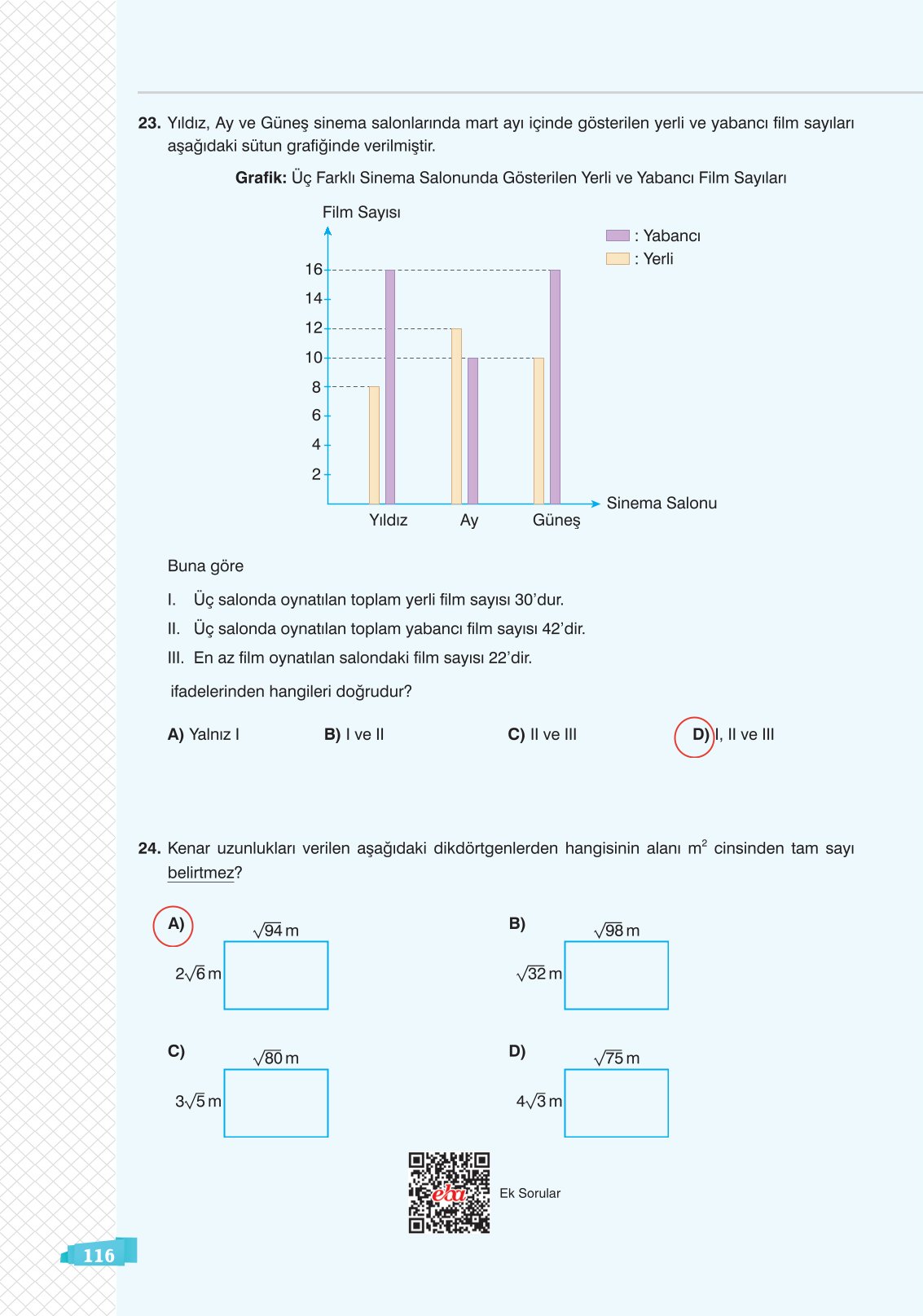8. Sınıf Matematik Ders Kitabı Sonuç Yayınları Sayfa 116 Cevapları 8. Sınıf Matematik Ders Kitabı Sonuç Yayınları Sayfa 116 Cevapları