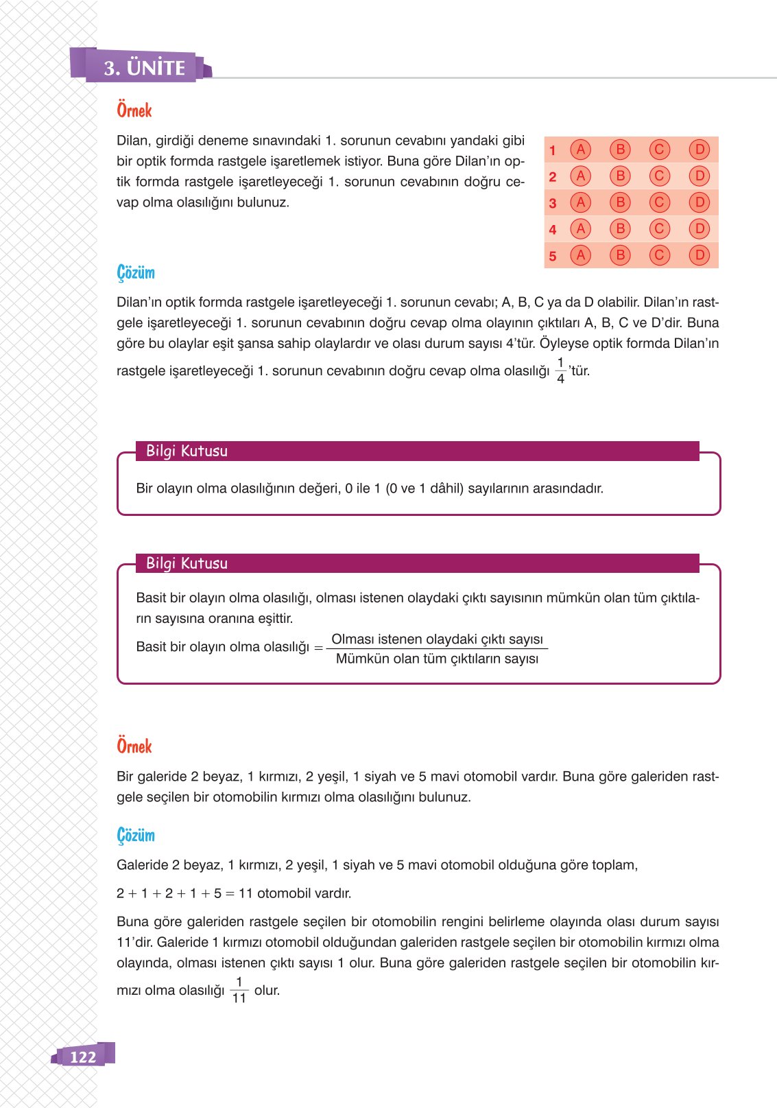 8. Sınıf Matematik Ders Kitabı Sonuç Yayınları Sayfa 122 Cevapları