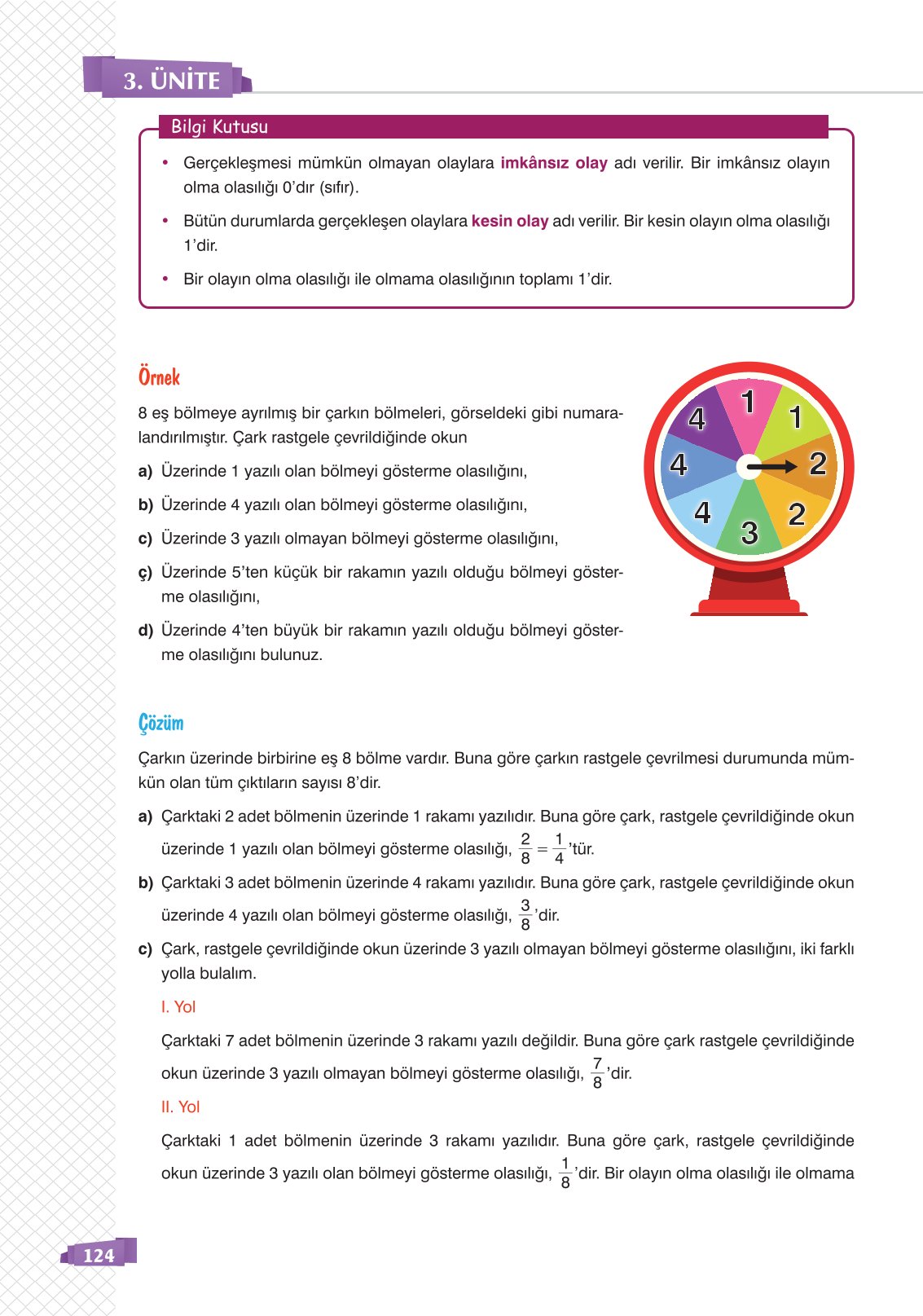 8. Sınıf Matematik Ders Kitabı Sonuç Yayınları Sayfa 124 Cevapları 8. Sınıf Matematik Ders Kitabı Sonuç Yayınları Sayfa 124 Cevapları