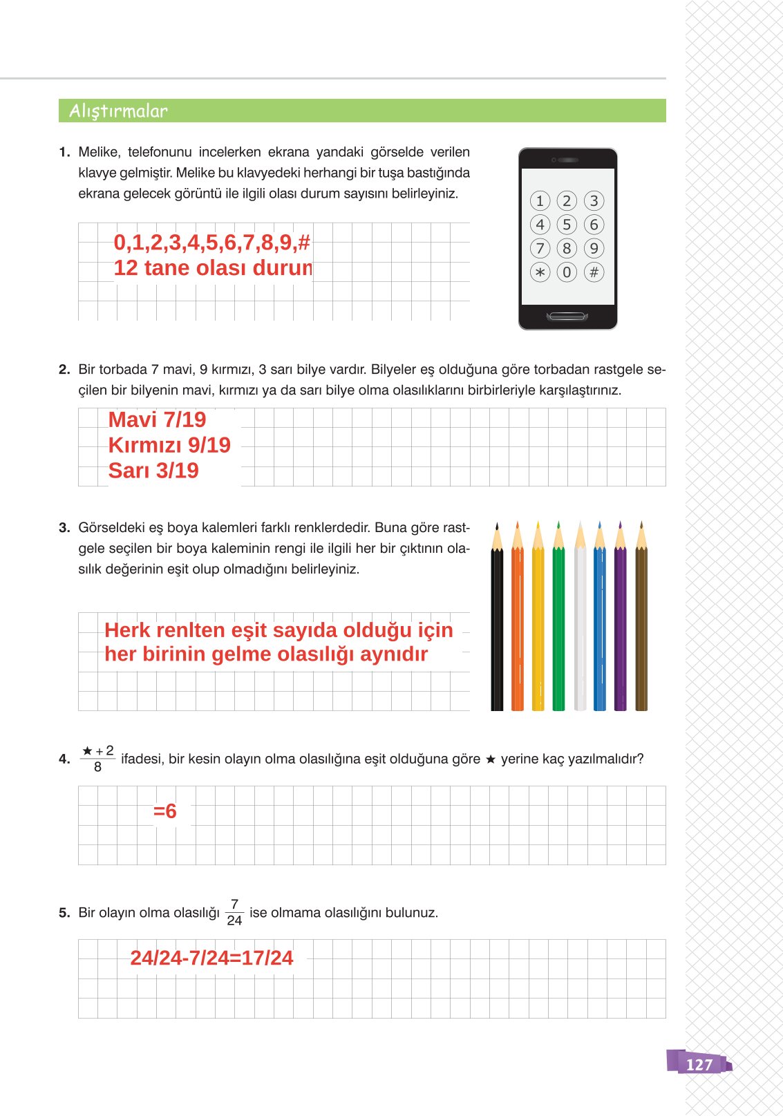 8. Sınıf Matematik Ders Kitabı Sonuç Yayınları Sayfa 127 Cevapları