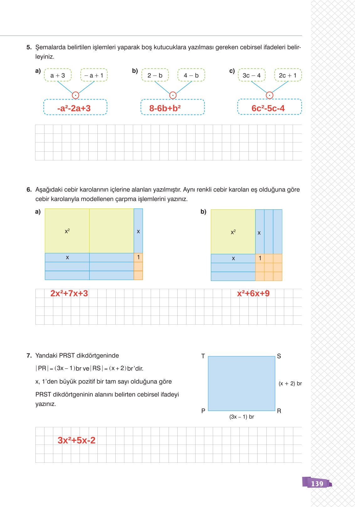 8. Sınıf Matematik Ders Kitabı Sonuç Yayınları Sayfa 139 Cevapları