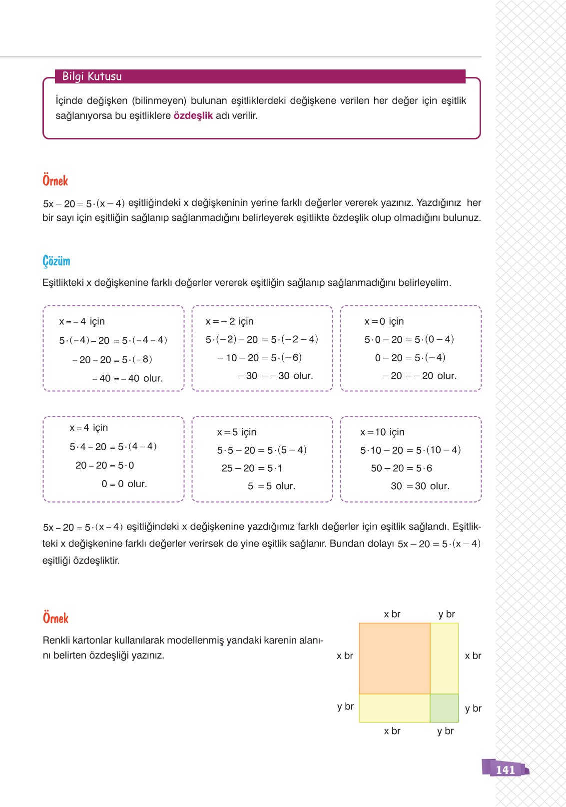 8. Sınıf Matematik Ders Kitabı Sonuç Yayınları Sayfa 141 Cevapları