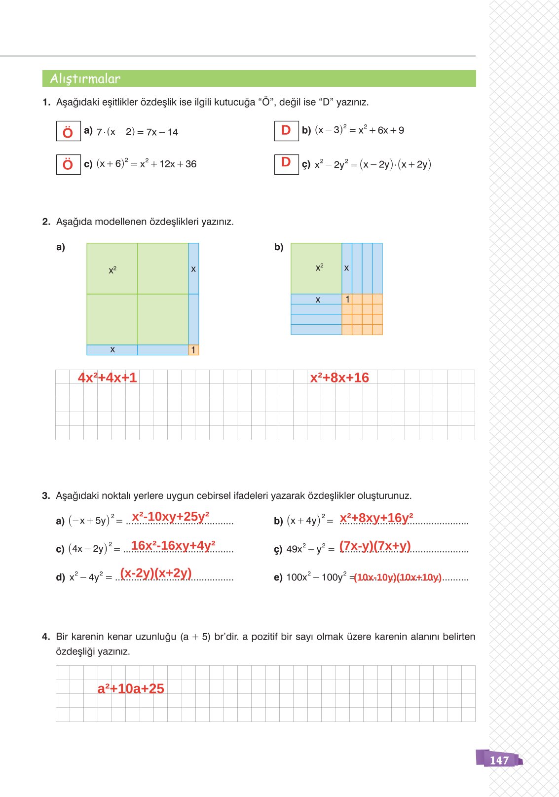 8. Sınıf Matematik Ders Kitabı Sonuç Yayınları Sayfa 147 Cevapları 8. Sınıf Matematik Ders Kitabı Sonuç Yayınları Sayfa 147 Cevapları