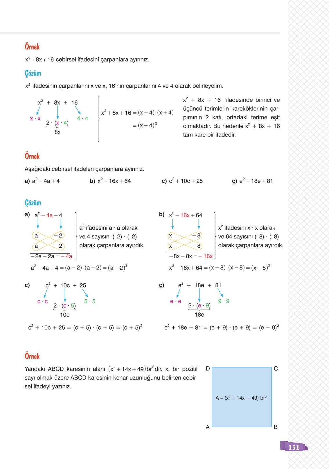 8. Sınıf Matematik Ders Kitabı Sonuç Yayınları Sayfa 151 Cevapları