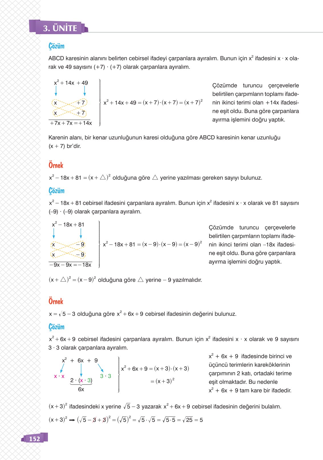 8. Sınıf Matematik Ders Kitabı Sonuç Yayınları Sayfa 152 Cevapları