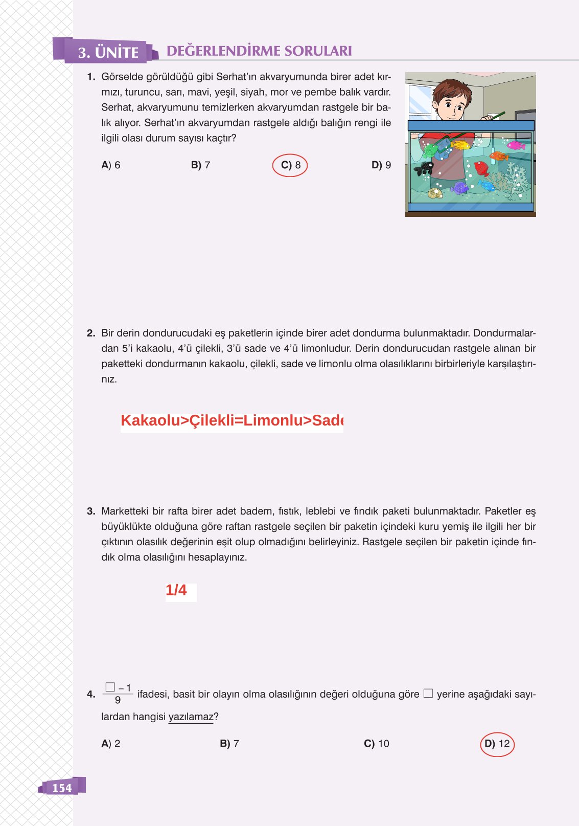 8. Sınıf Matematik Ders Kitabı Sonuç Yayınları Sayfa 154 Cevapları