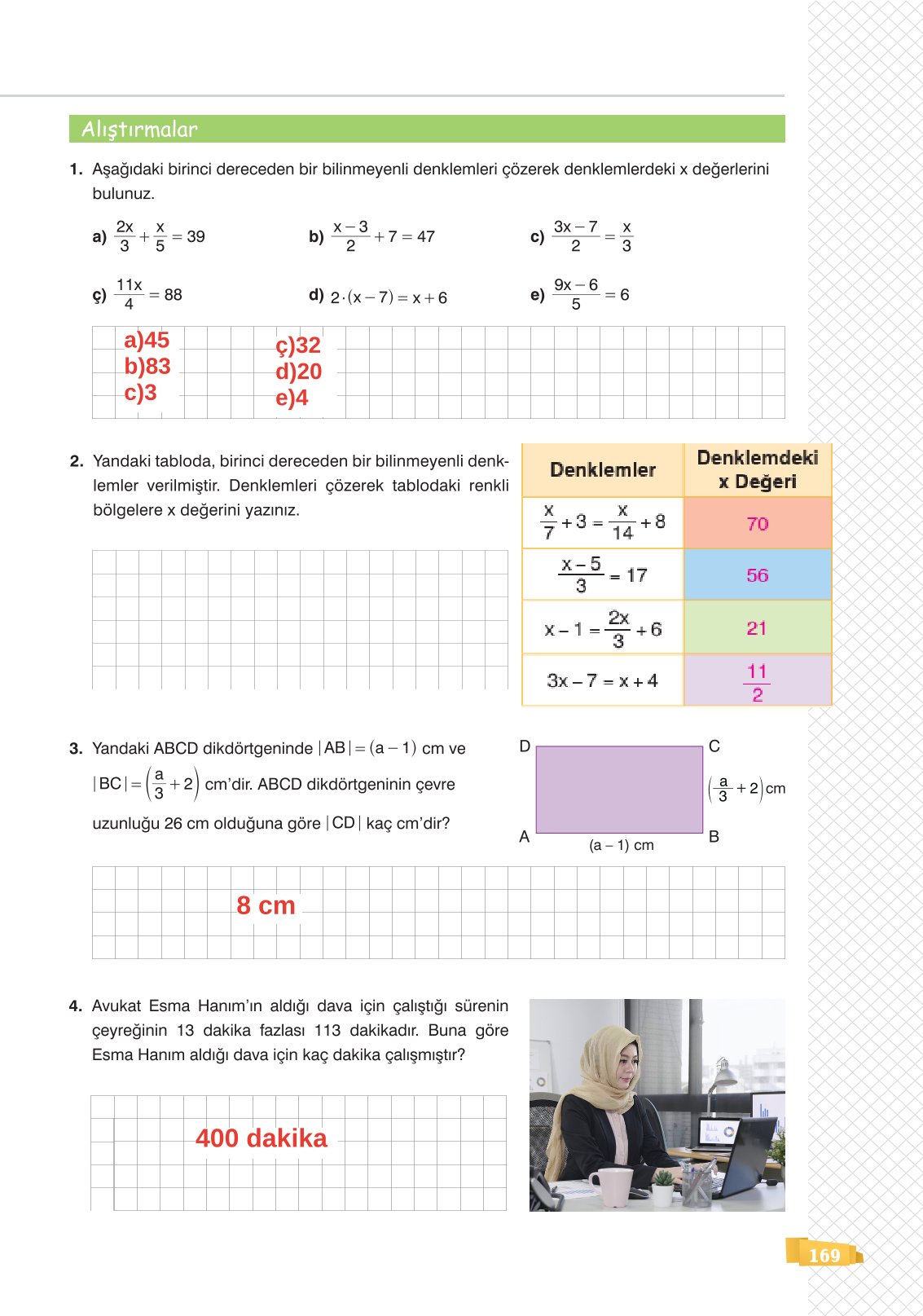 8. Sınıf Matematik Ders Kitabı Sonuç Yayınları Sayfa 169 Cevapları 8. Sınıf Matematik Ders Kitabı Sonuç Yayınları Sayfa 169 Cevapları
