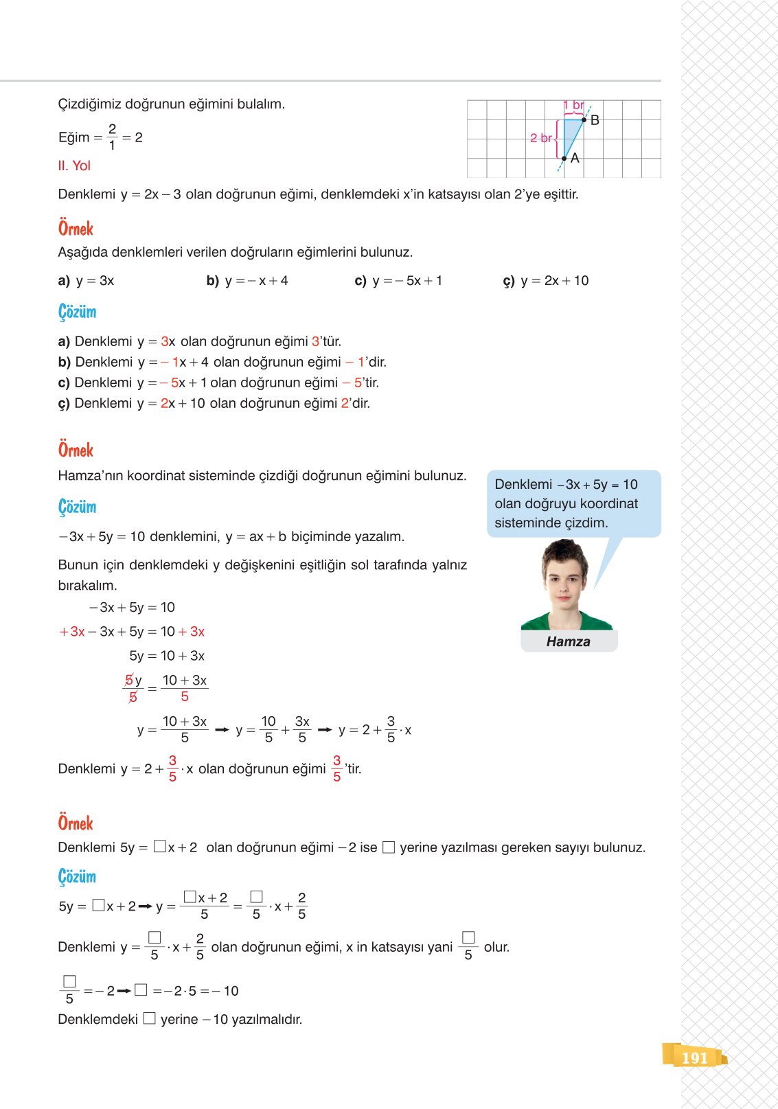 8. Sınıf Matematik Ders Kitabı Sonuç Yayınları Sayfa 191 Cevapları