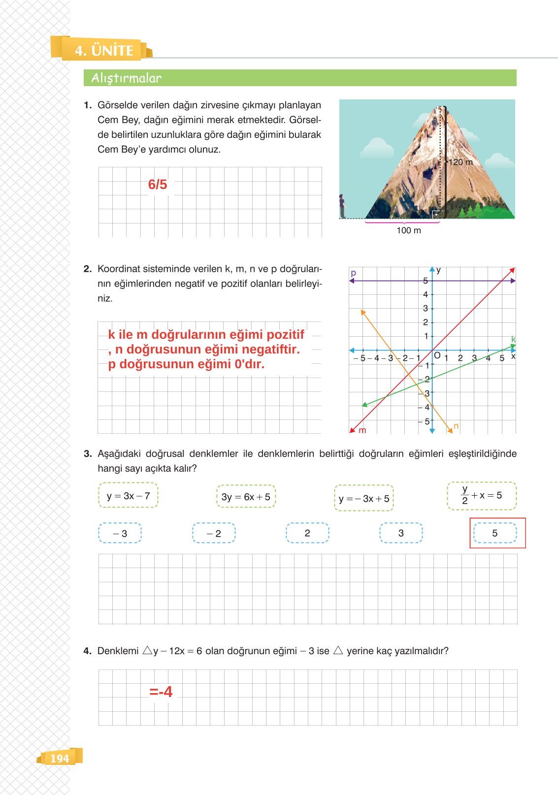8. Sınıf Matematik Ders Kitabı Sonuç Yayınları Sayfa 194 Cevapları 8. Sınıf Matematik Ders Kitabı Sonuç Yayınları Sayfa 194 Cevapları