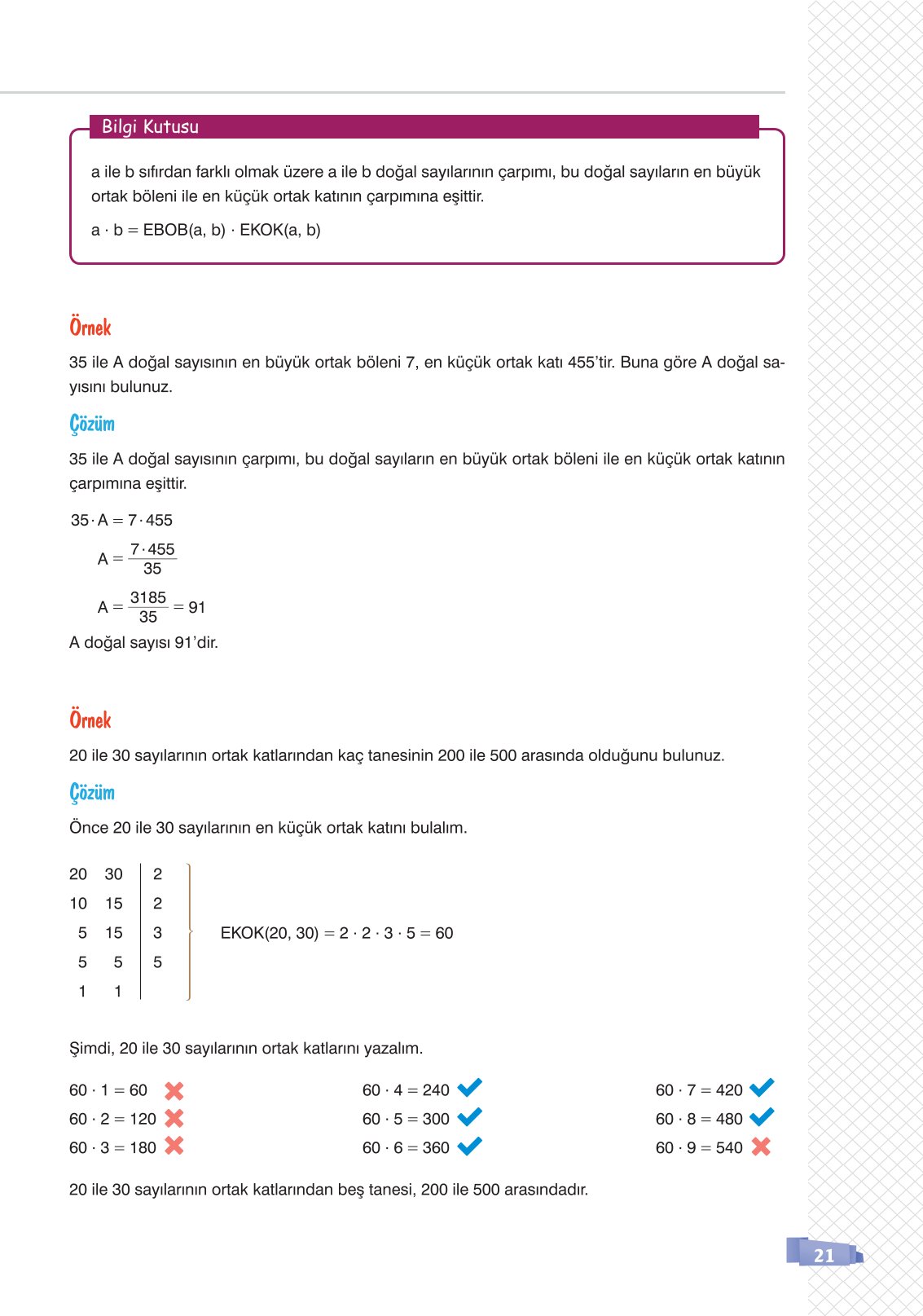 8. Sınıf Matematik Ders Kitabı Sonuç Yayınları Sayfa 21 Cevapları