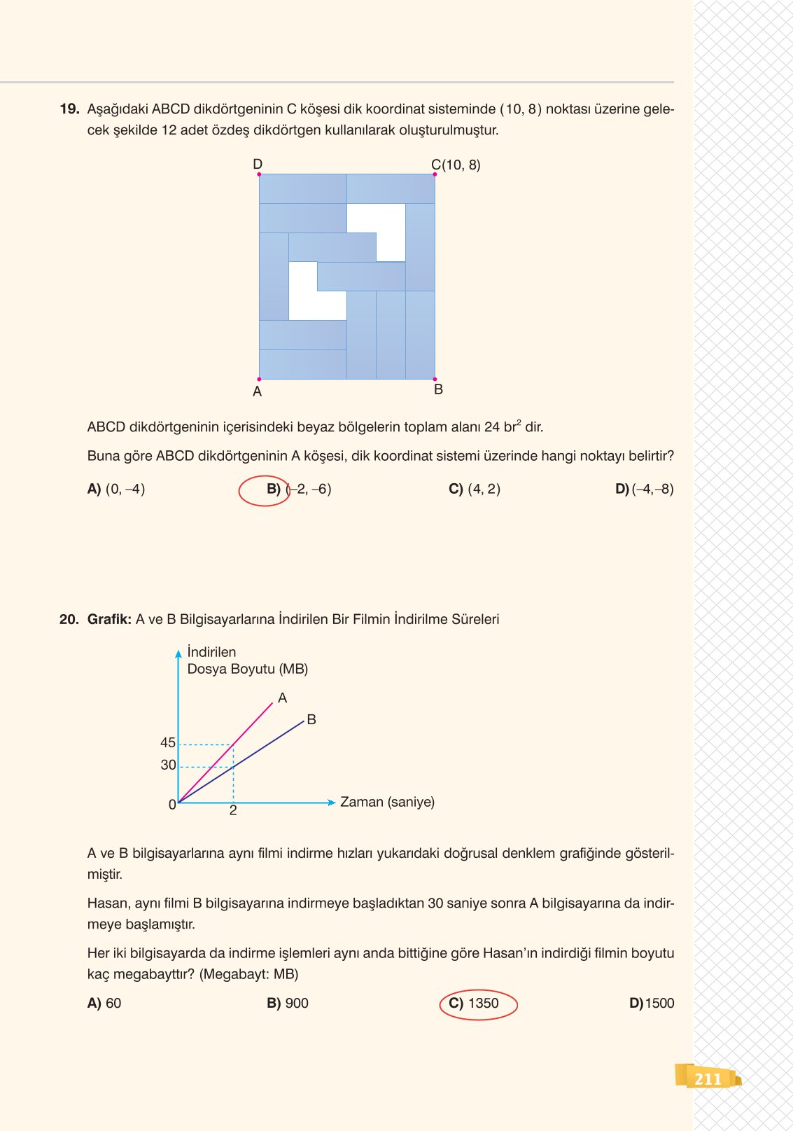 8. Sınıf Matematik Ders Kitabı Sonuç Yayınları Sayfa 211 Cevapları