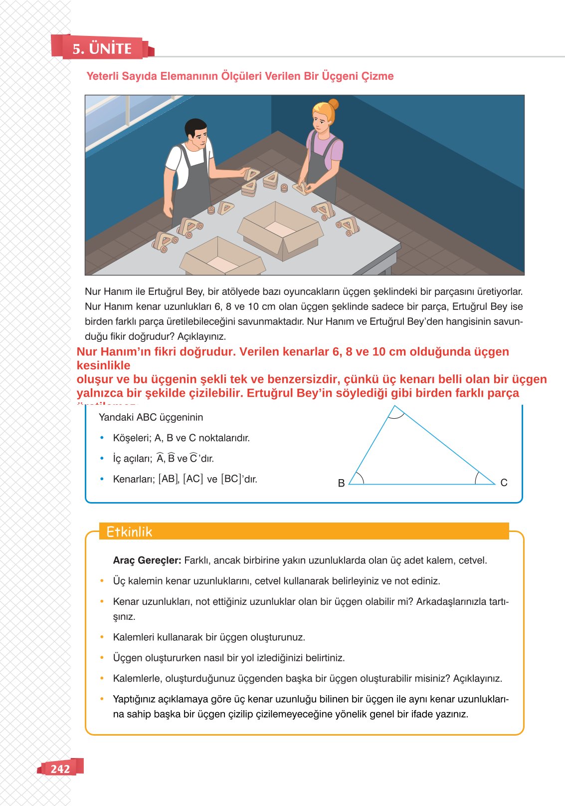8. Sınıf Matematik Ders Kitabı Sonuç Yayınları Sayfa 242 Cevapları