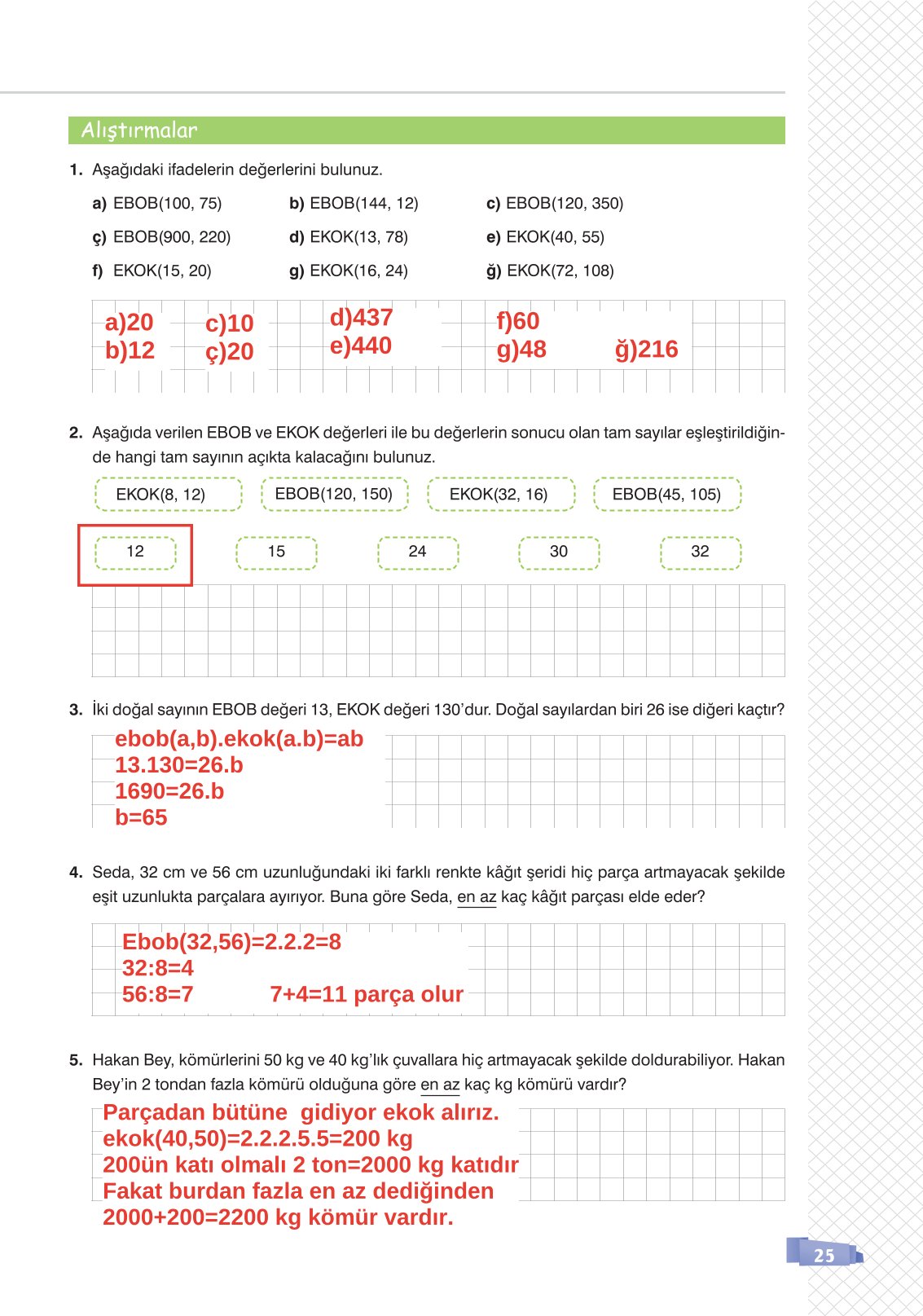 8. Sınıf Matematik Ders Kitabı Sonuç Yayınları Sayfa 25 Cevapları 8. Sınıf Matematik Ders Kitabı Sonuç Yayınları Sayfa 25 Cevapları