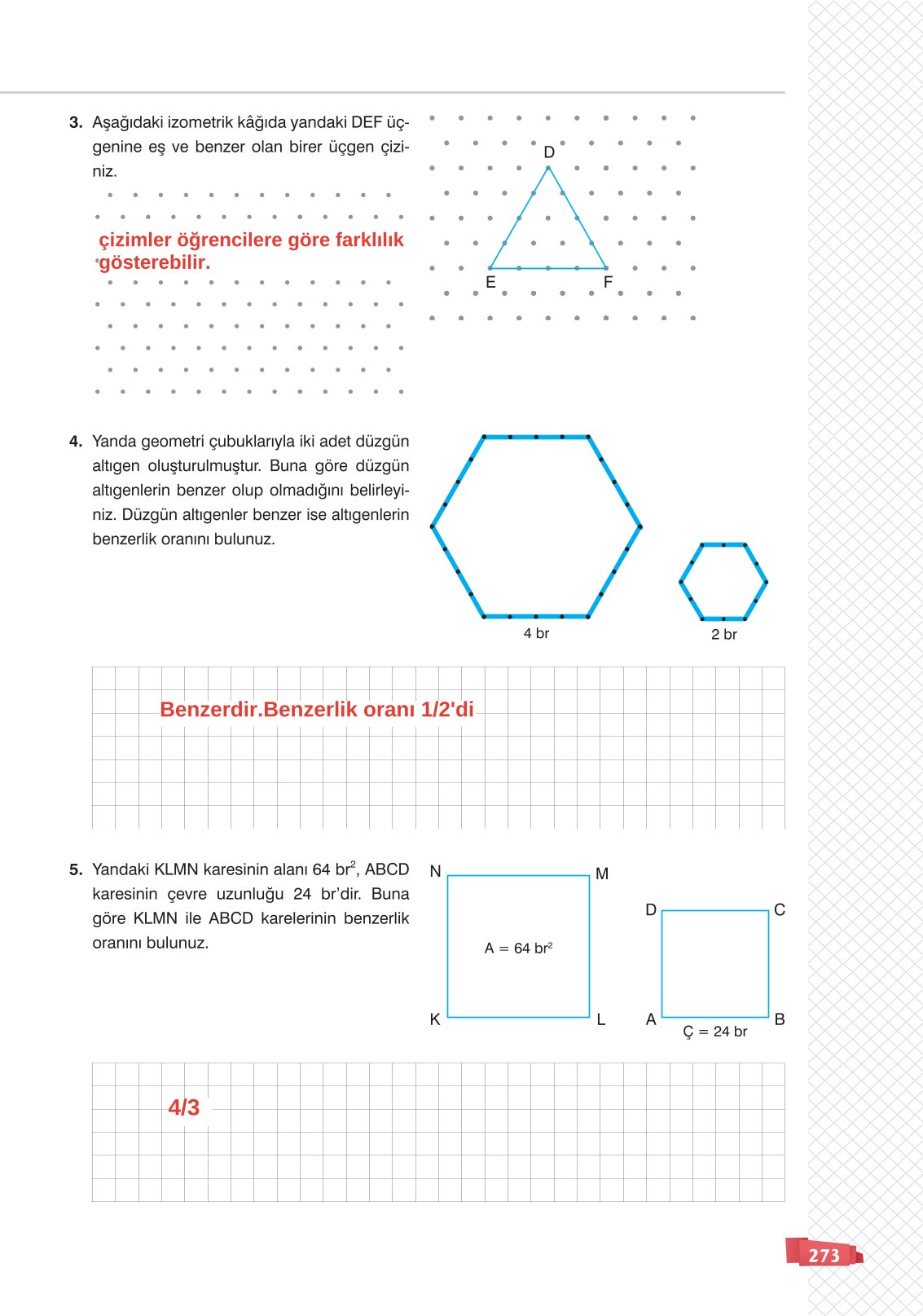 8. Sınıf Matematik Ders Kitabı Sonuç Yayınları Sayfa 273 Cevapları 8. Sınıf Matematik Ders Kitabı Sonuç Yayınları Sayfa 273 Cevapları