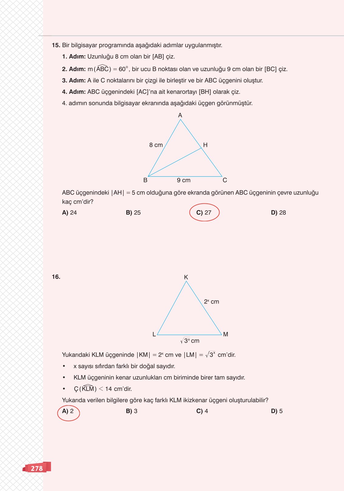 8. Sınıf Matematik Ders Kitabı Sonuç Yayınları Sayfa 278 Cevapları 8. Sınıf Matematik Ders Kitabı Sonuç Yayınları Sayfa 278 Cevapları