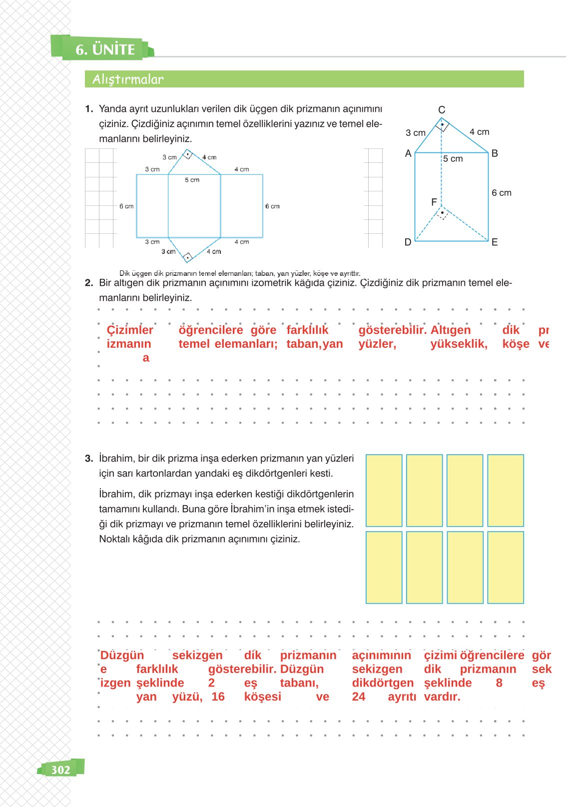 8. Sınıf Matematik Ders Kitabı Sonuç Yayınları Sayfa 302 Cevapları