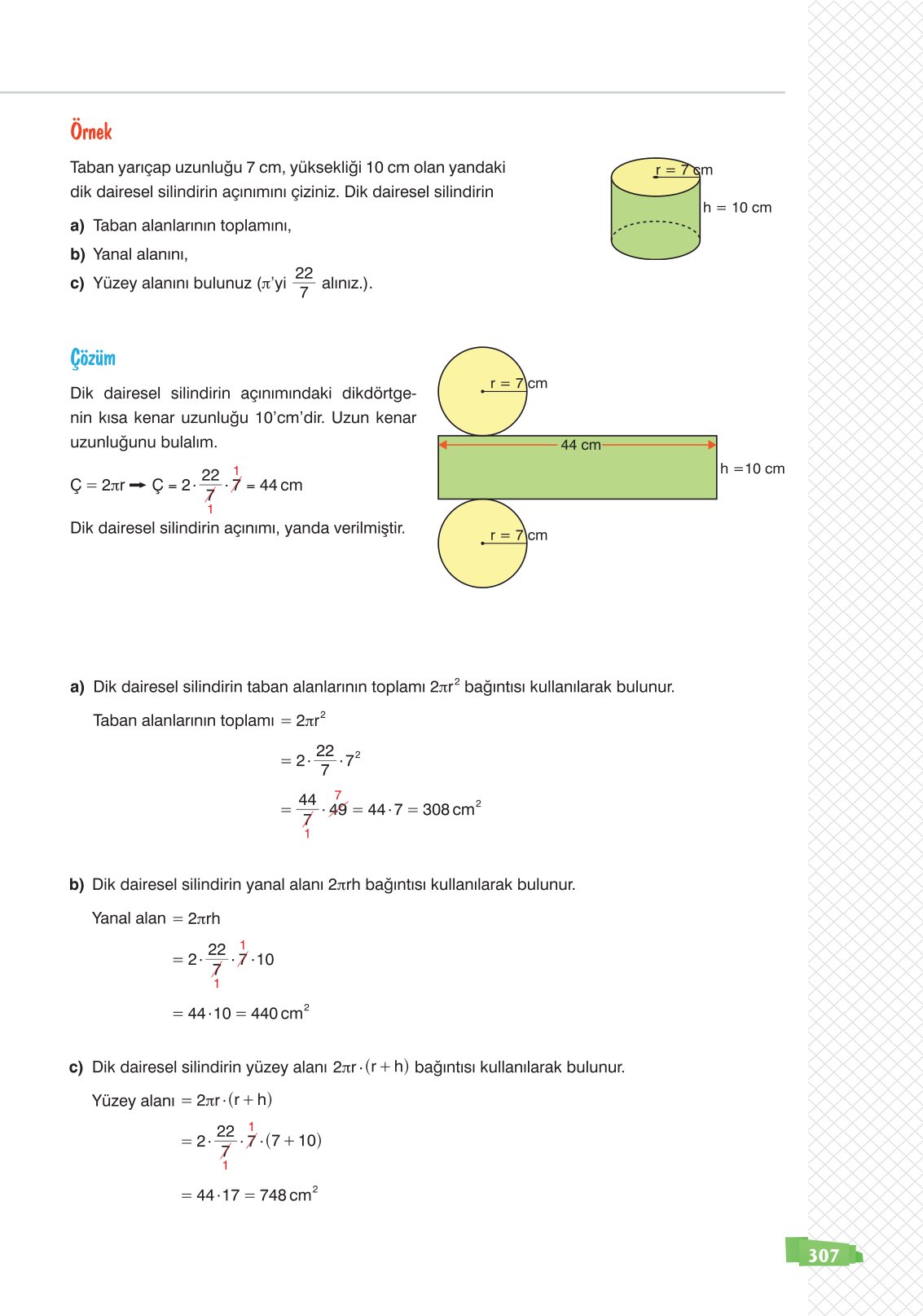 8. Sınıf Matematik Ders Kitabı Sonuç Yayınları Sayfa 307 Cevapları
