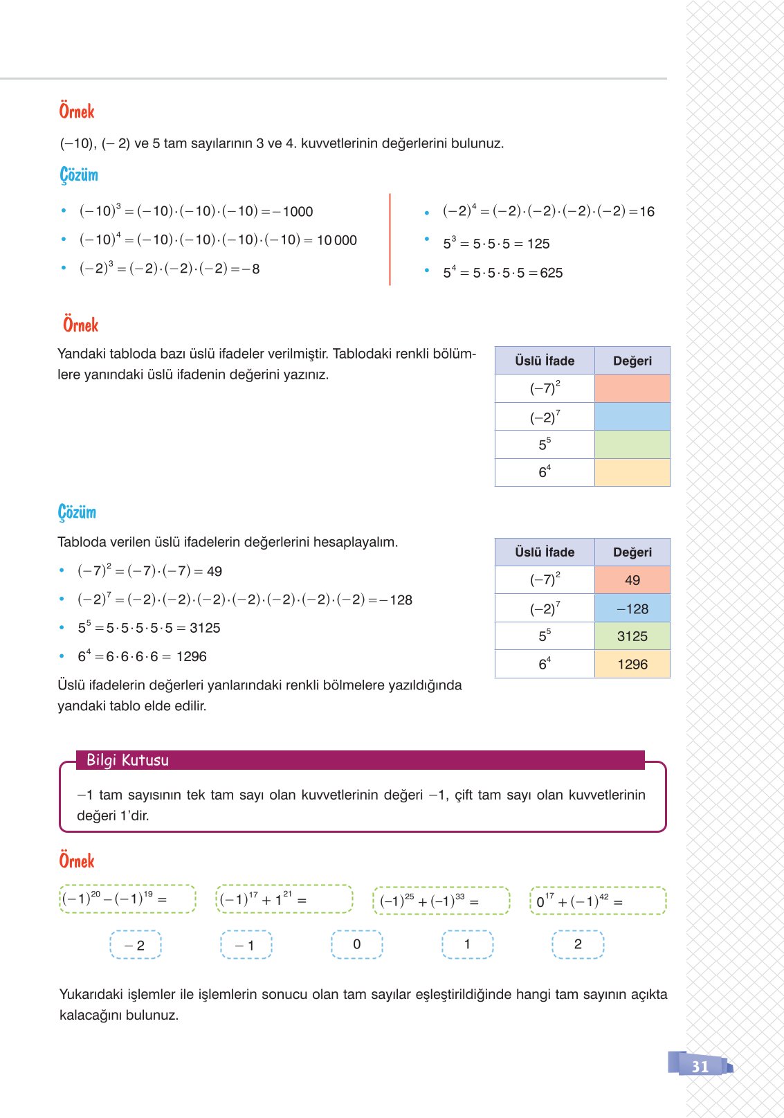 8. Sınıf Matematik Ders Kitabı Sonuç Yayınları Sayfa 31 Cevapları 8. Sınıf Matematik Ders Kitabı Sonuç Yayınları Sayfa 31 Cevapları