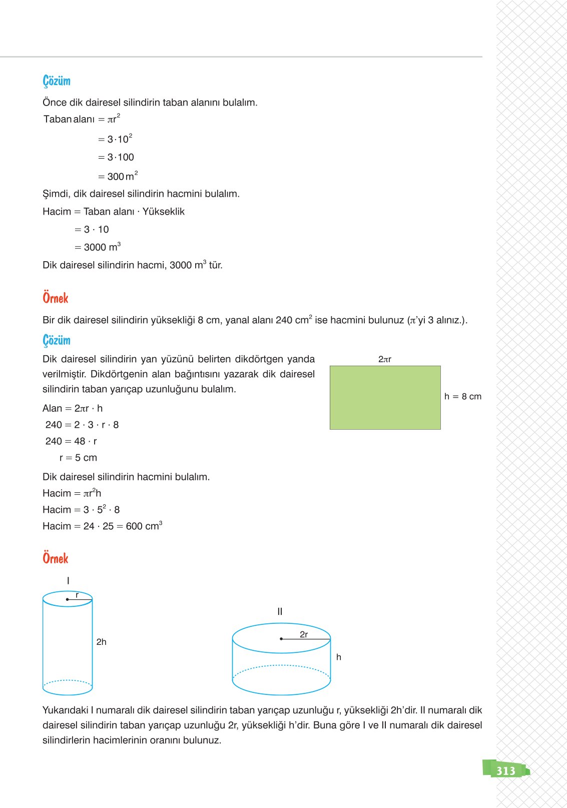 8. Sınıf Matematik Ders Kitabı Sonuç Yayınları Sayfa 313 Cevapları