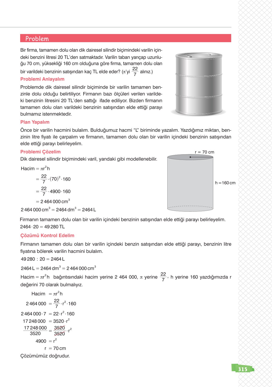 8. Sınıf Matematik Ders Kitabı Sonuç Yayınları Sayfa 315 Cevapları 8. Sınıf Matematik Ders Kitabı Sonuç Yayınları Sayfa 315 Cevapları