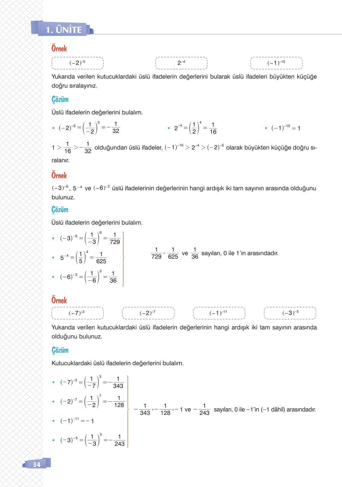 8. Sınıf Matematik Ders Kitabı Sonuç Yayınları Sayfa 34 Cevapları
