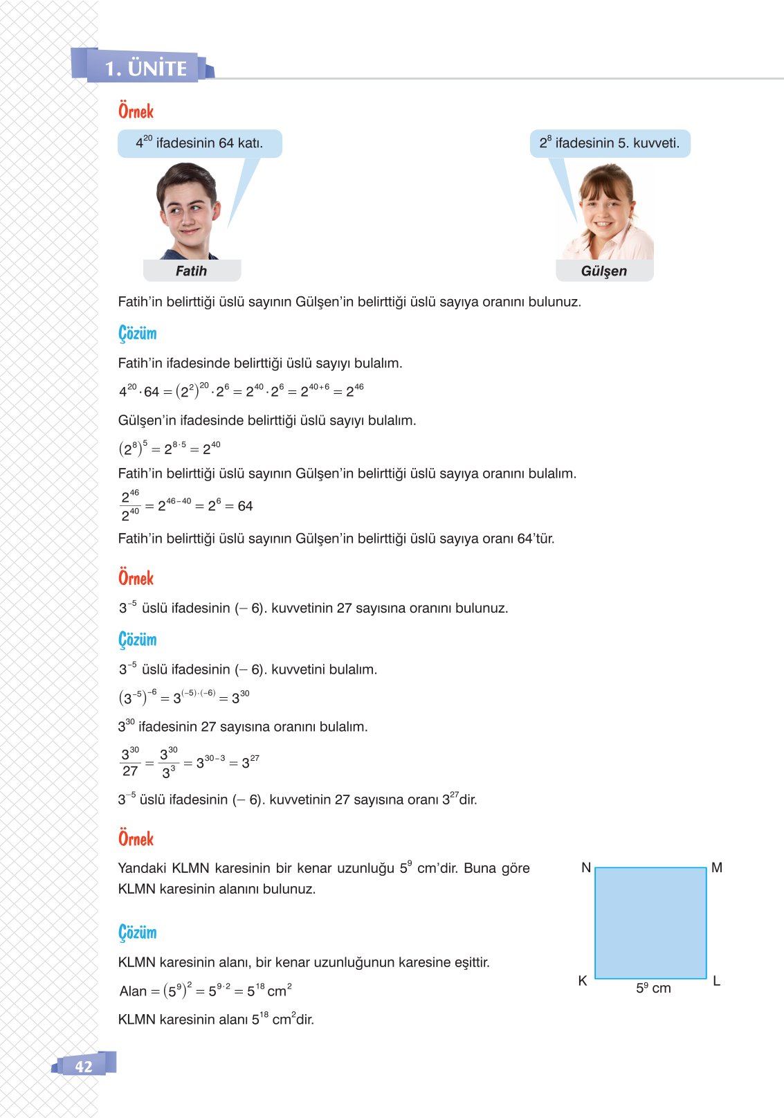 8. Sınıf Matematik Ders Kitabı Sonuç Yayınları Sayfa 42 Cevapları