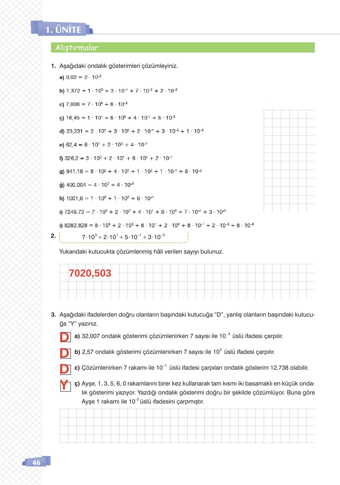8. Sınıf Matematik Ders Kitabı Sonuç Yayınları Sayfa 46 Cevapları 8. Sınıf Matematik Ders Kitabı Sonuç Yayınları Sayfa 46 Cevapları