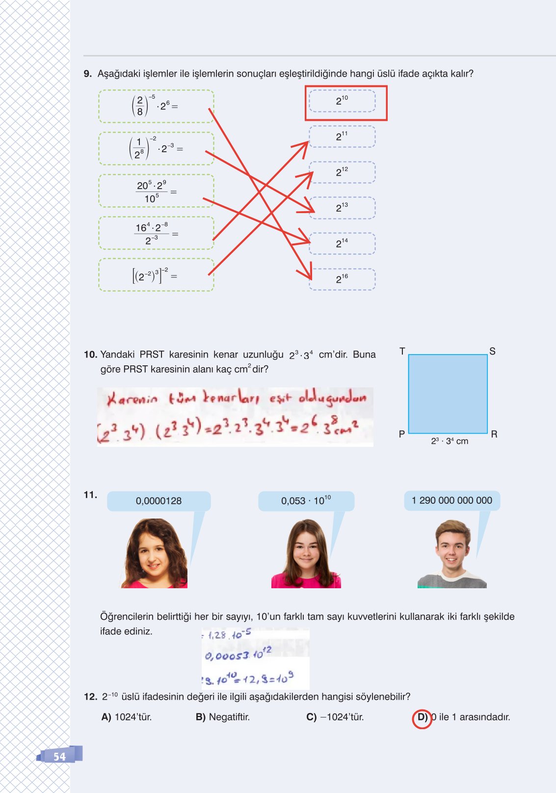 8. Sınıf Matematik Ders Kitabı Sonuç Yayınları Sayfa 54 Cevapları 8. Sınıf Matematik Ders Kitabı Sonuç Yayınları Sayfa 54 Cevapları