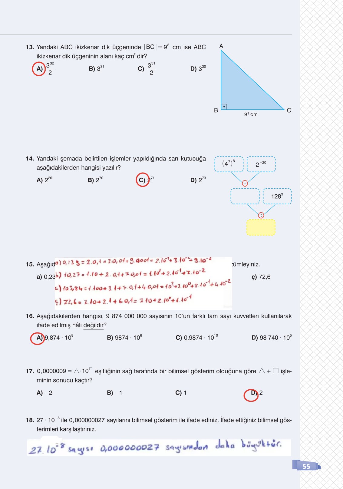 8. Sınıf Matematik Ders Kitabı Sonuç Yayınları Sayfa 55 Cevapları 8. Sınıf Matematik Ders Kitabı Sonuç Yayınları Sayfa 55 Cevapları