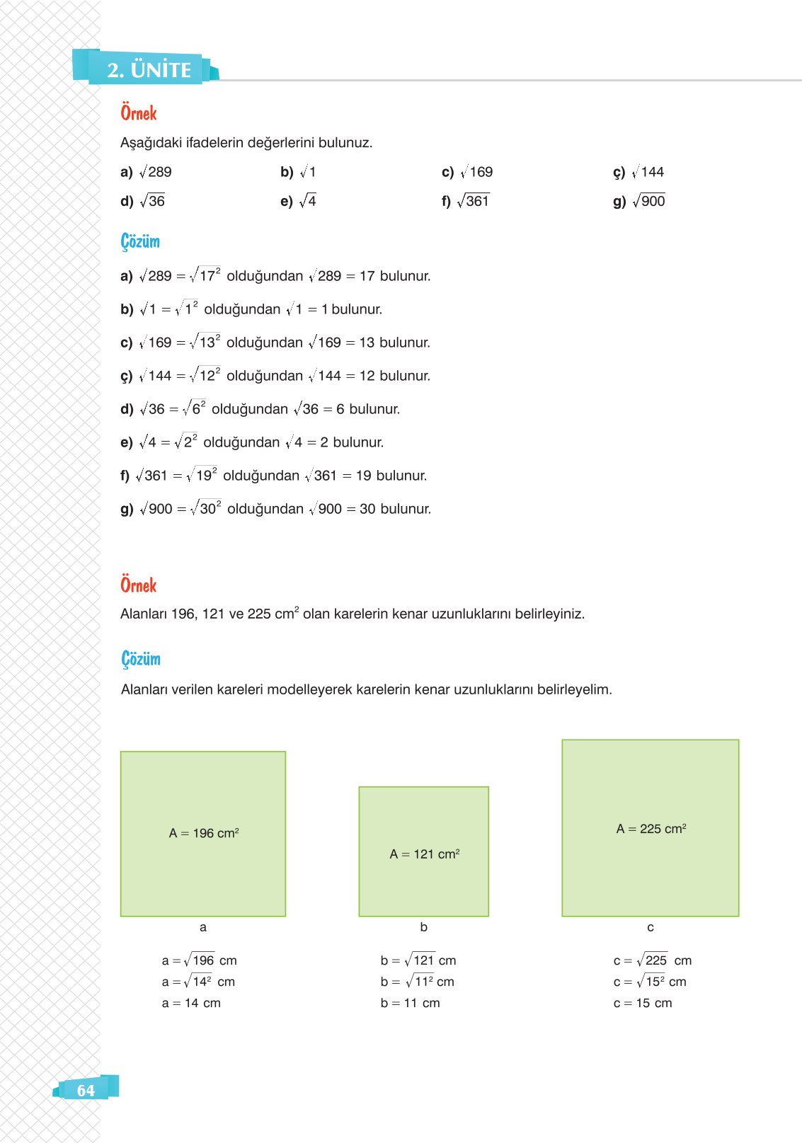 8. Sınıf Matematik Ders Kitabı Sonuç Yayınları Sayfa 64 Cevapları